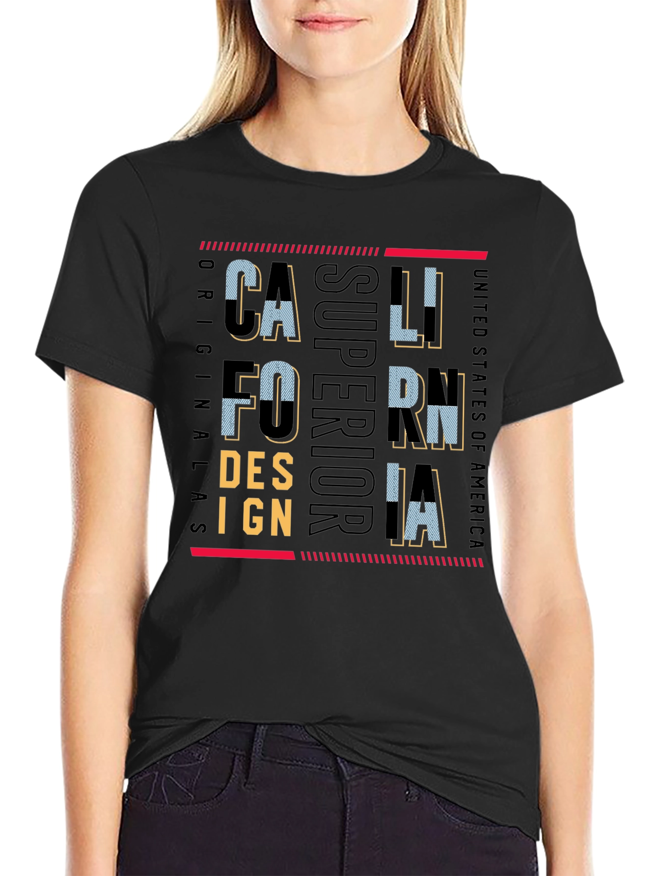 California Superior Design Black T-Shirt