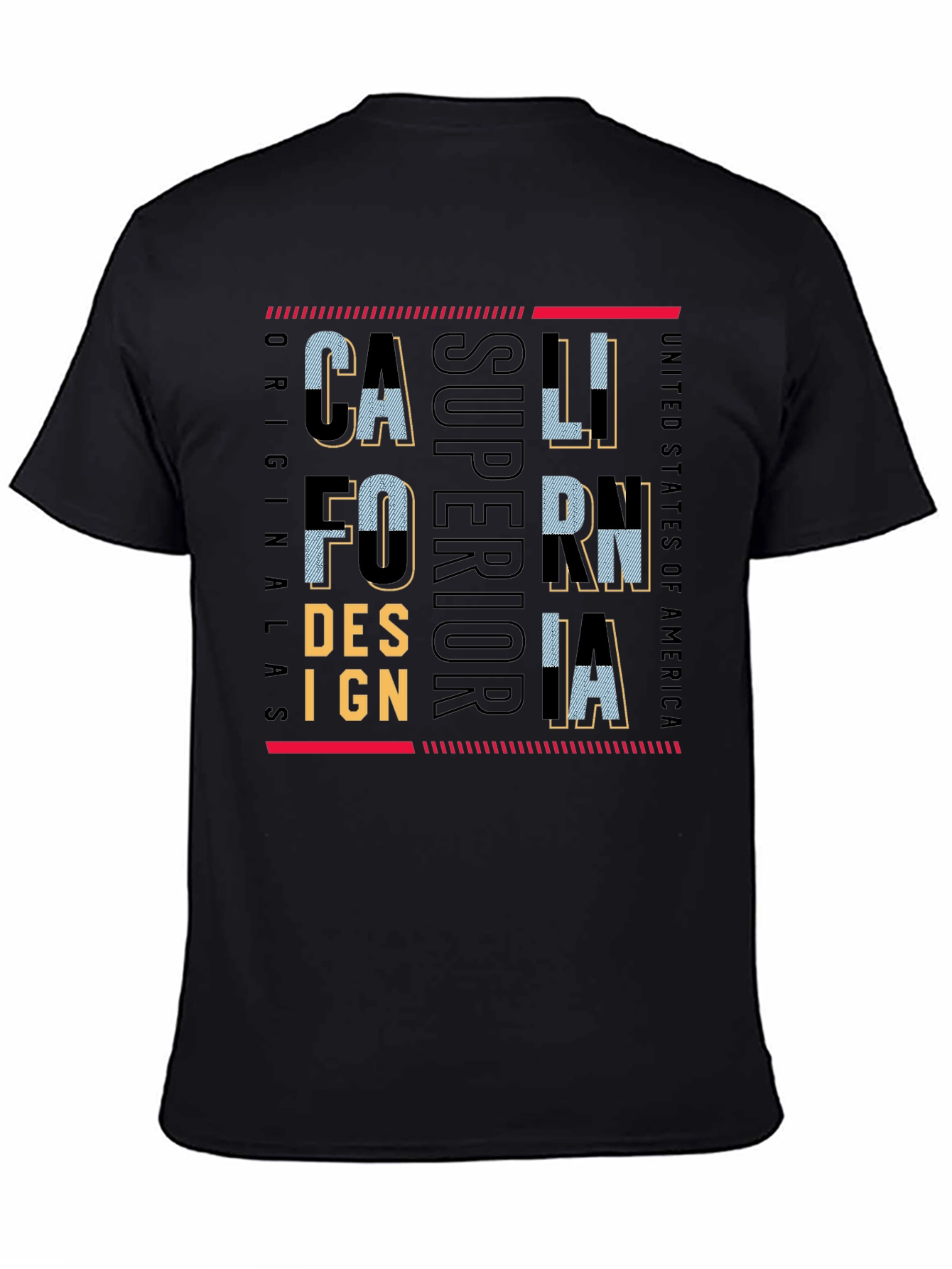 California Superior Design Black T-Shirt