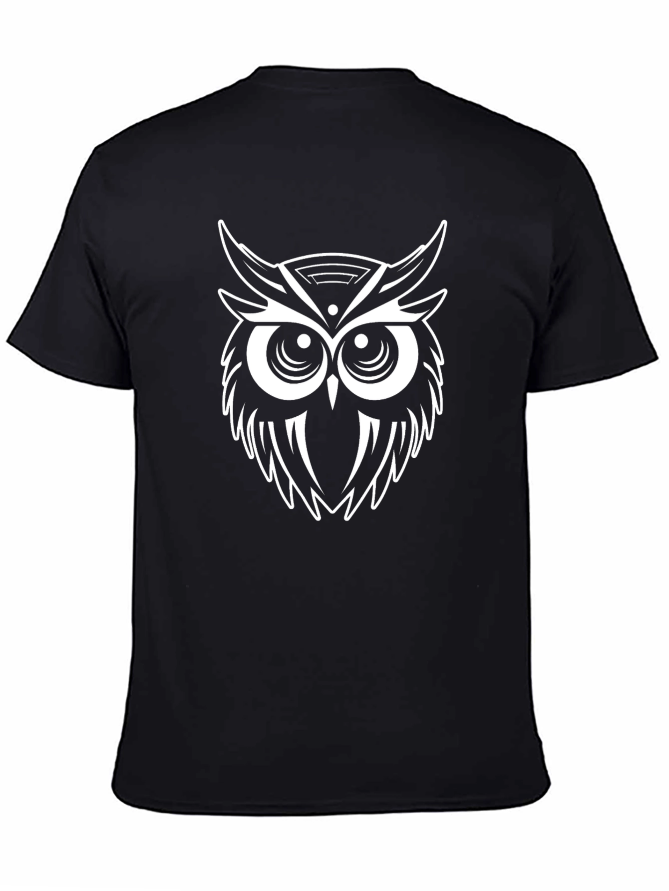 Cool Owl Graphic Print Black T-Shirt