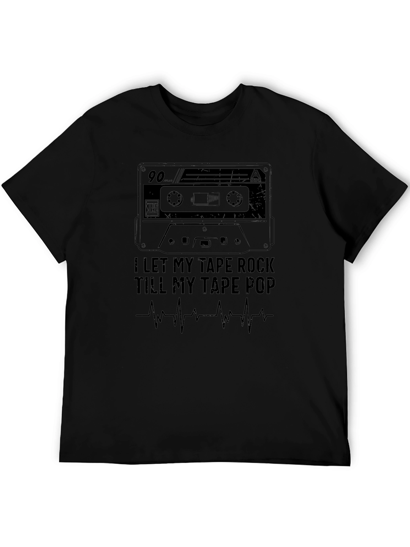 I Let My Tape Rock Graphic Tee - Black