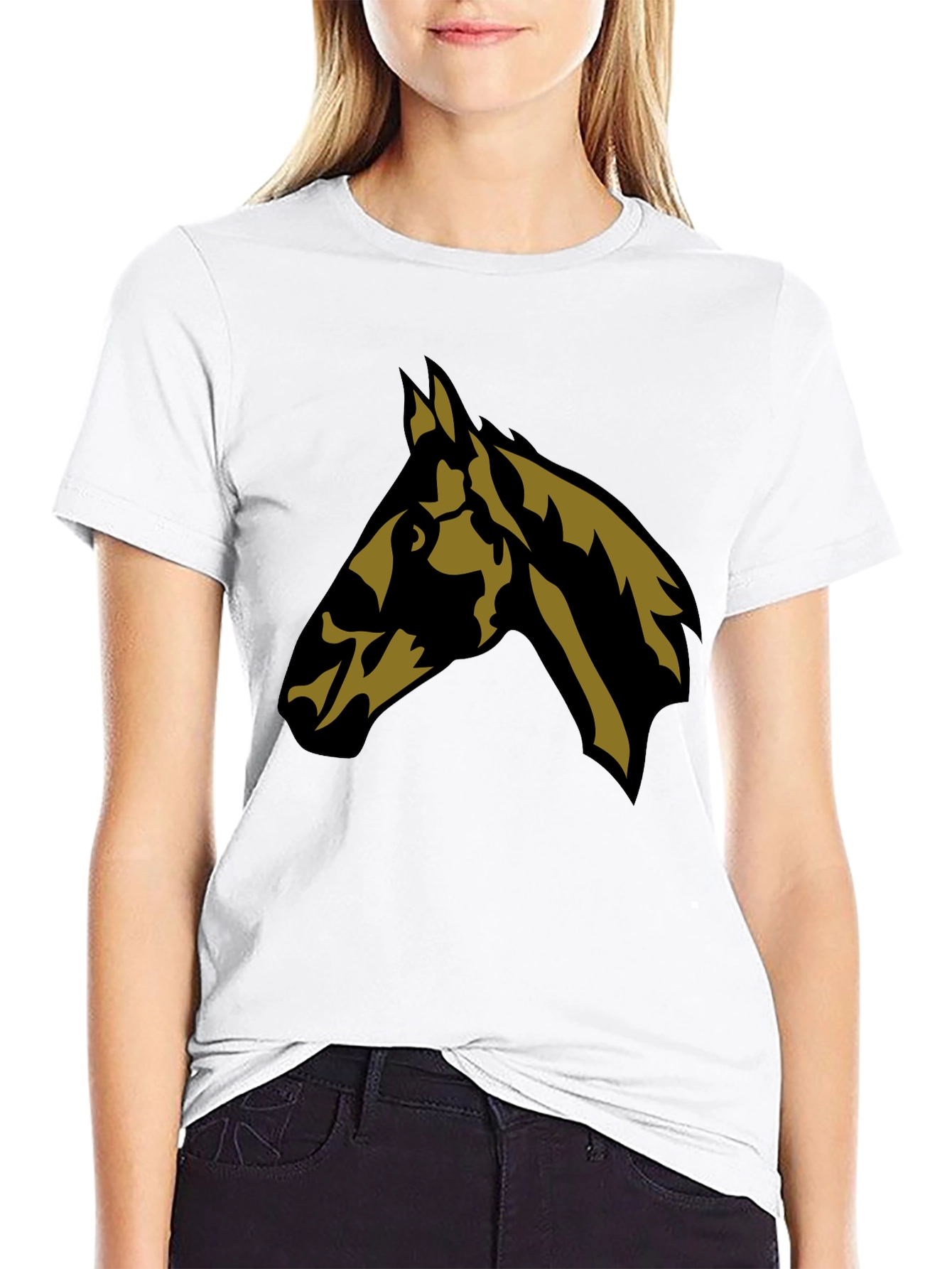 Horse Head Graphic Tee - Stylish Black T-Shirt