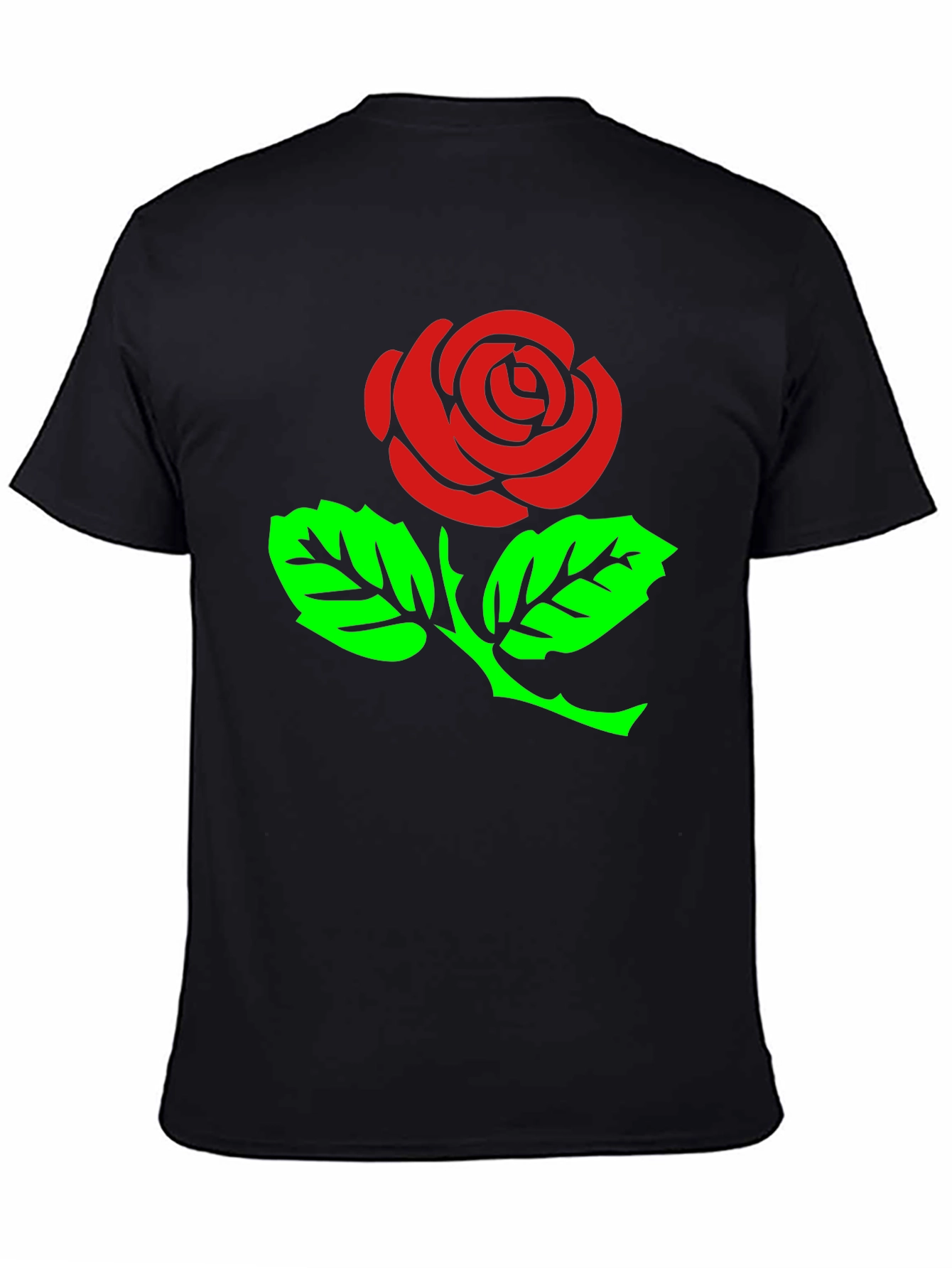 Rose Graphic T-Shirt - Stylish Black Tee