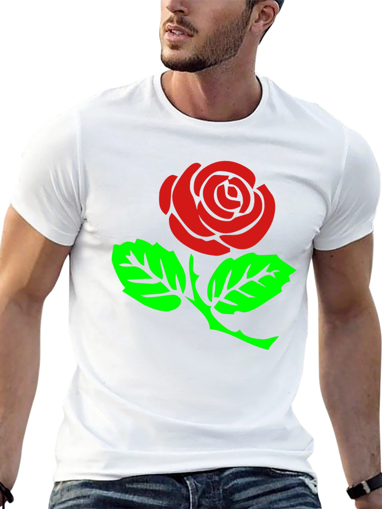 Rose Graphic T-Shirt - Stylish Black Tee