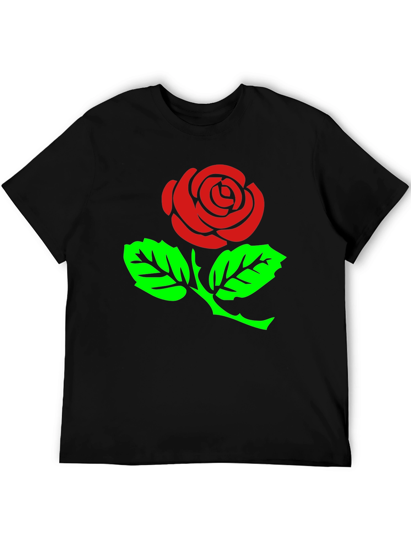 Rose Graphic T-Shirt - Stylish Black Tee