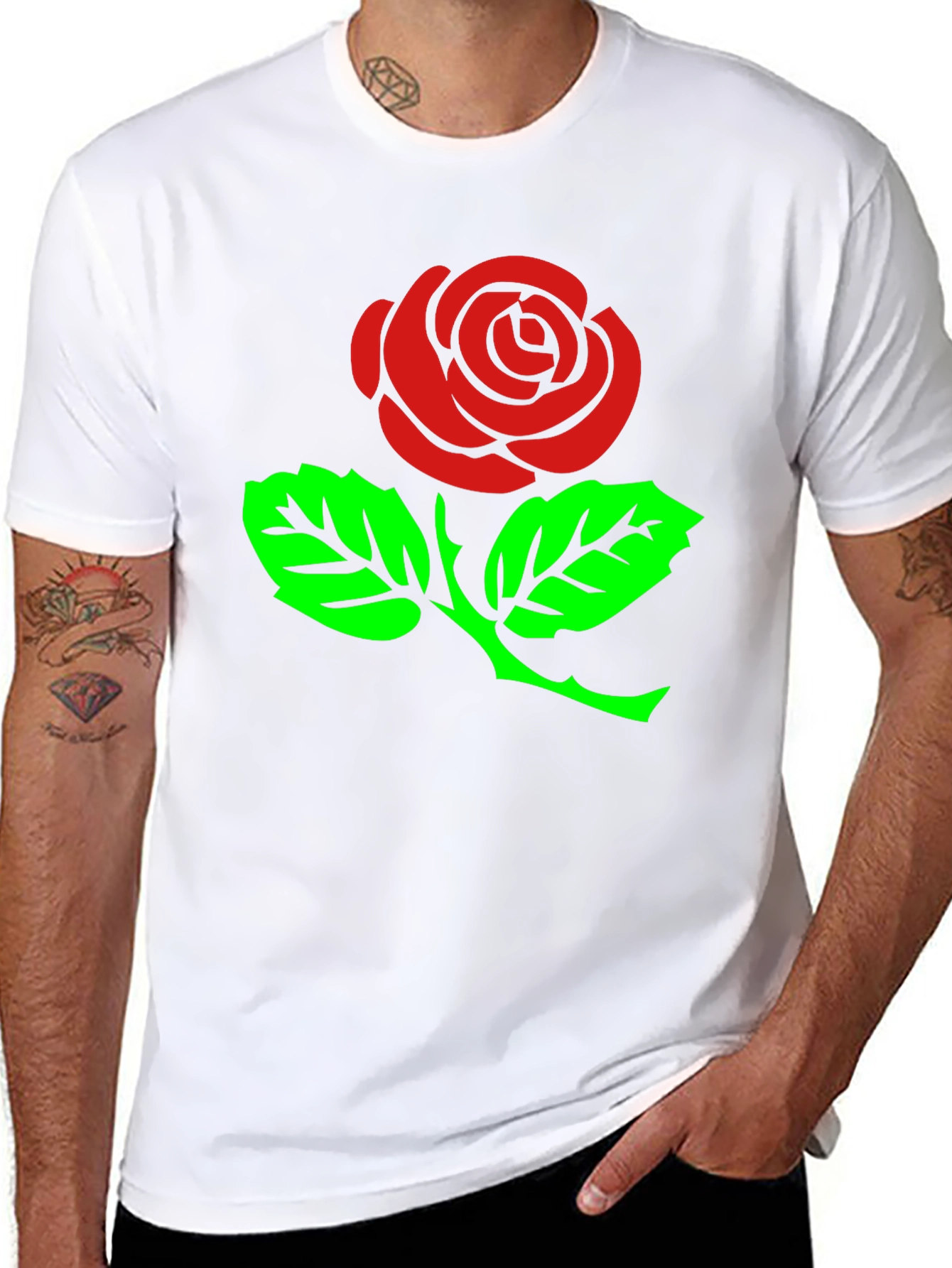 Rose Graphic T-Shirt - Stylish Black Tee