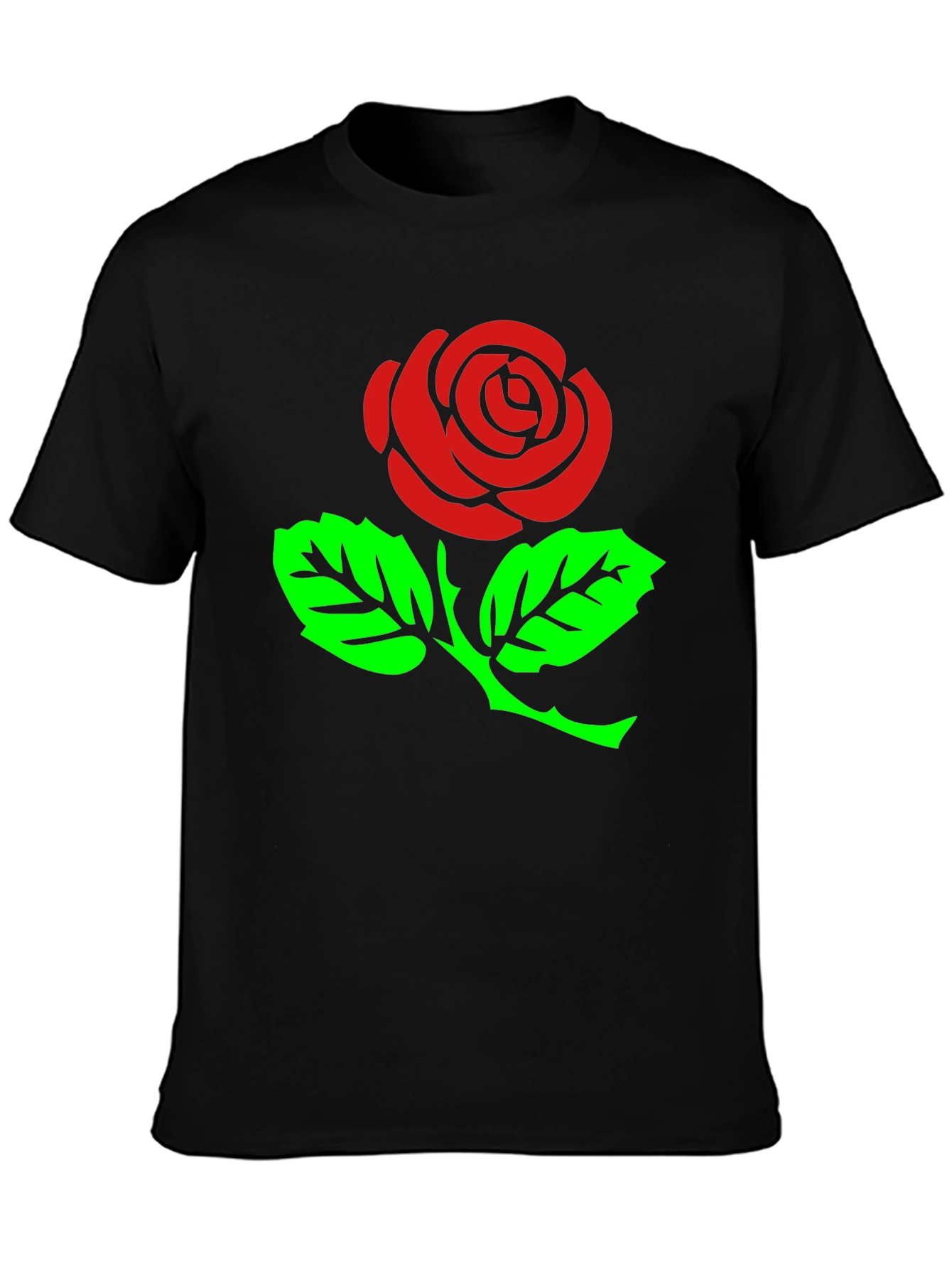 Rose Graphic T-Shirt - Stylish Black Tee