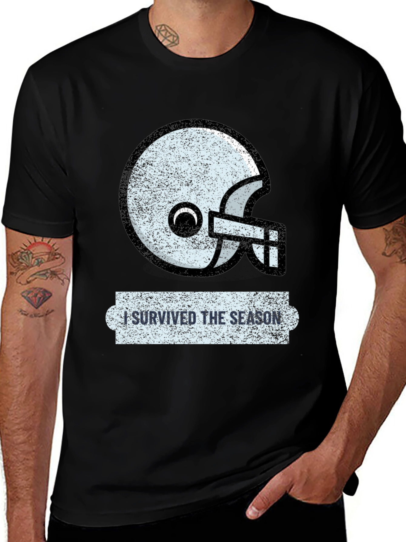 I Survived the Season Football Helmet T-Shirt