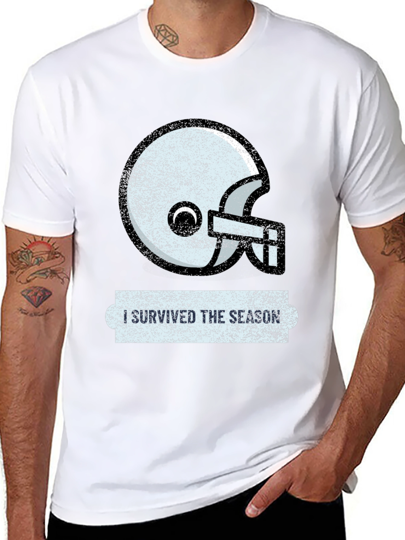 I Survived the Season Football Helmet T-Shirt