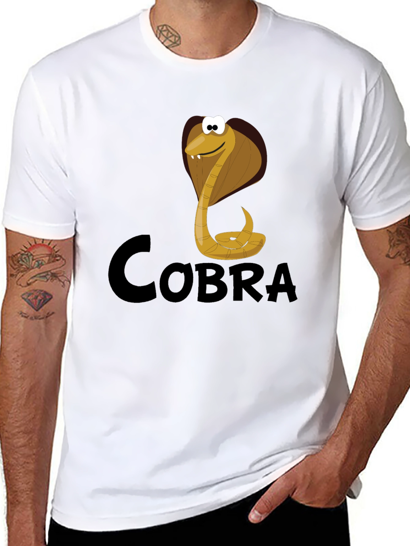 Cobra Cartoon Graphic Tee - Black T-Shirt