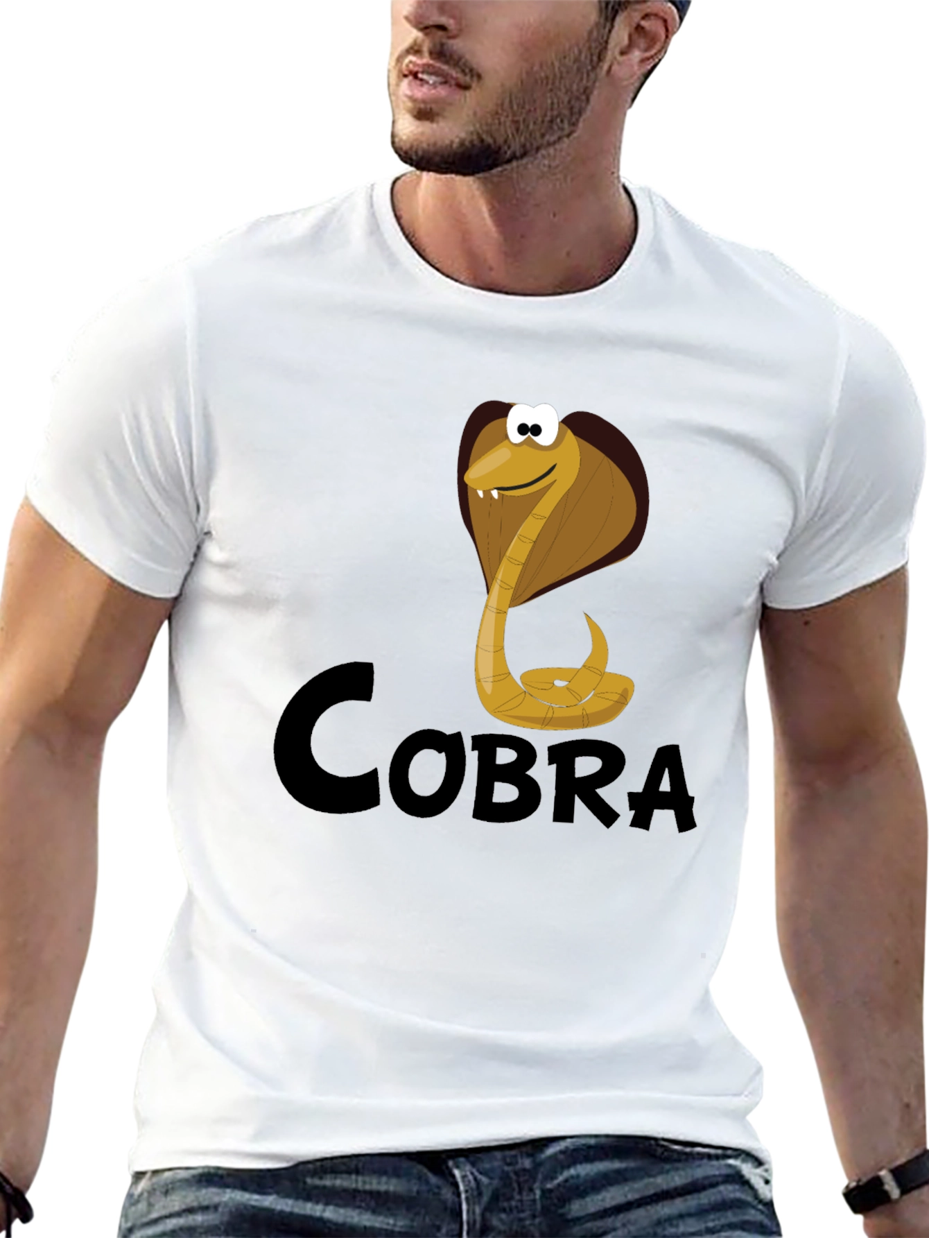 Cobra Cartoon Graphic Tee - Black T-Shirt