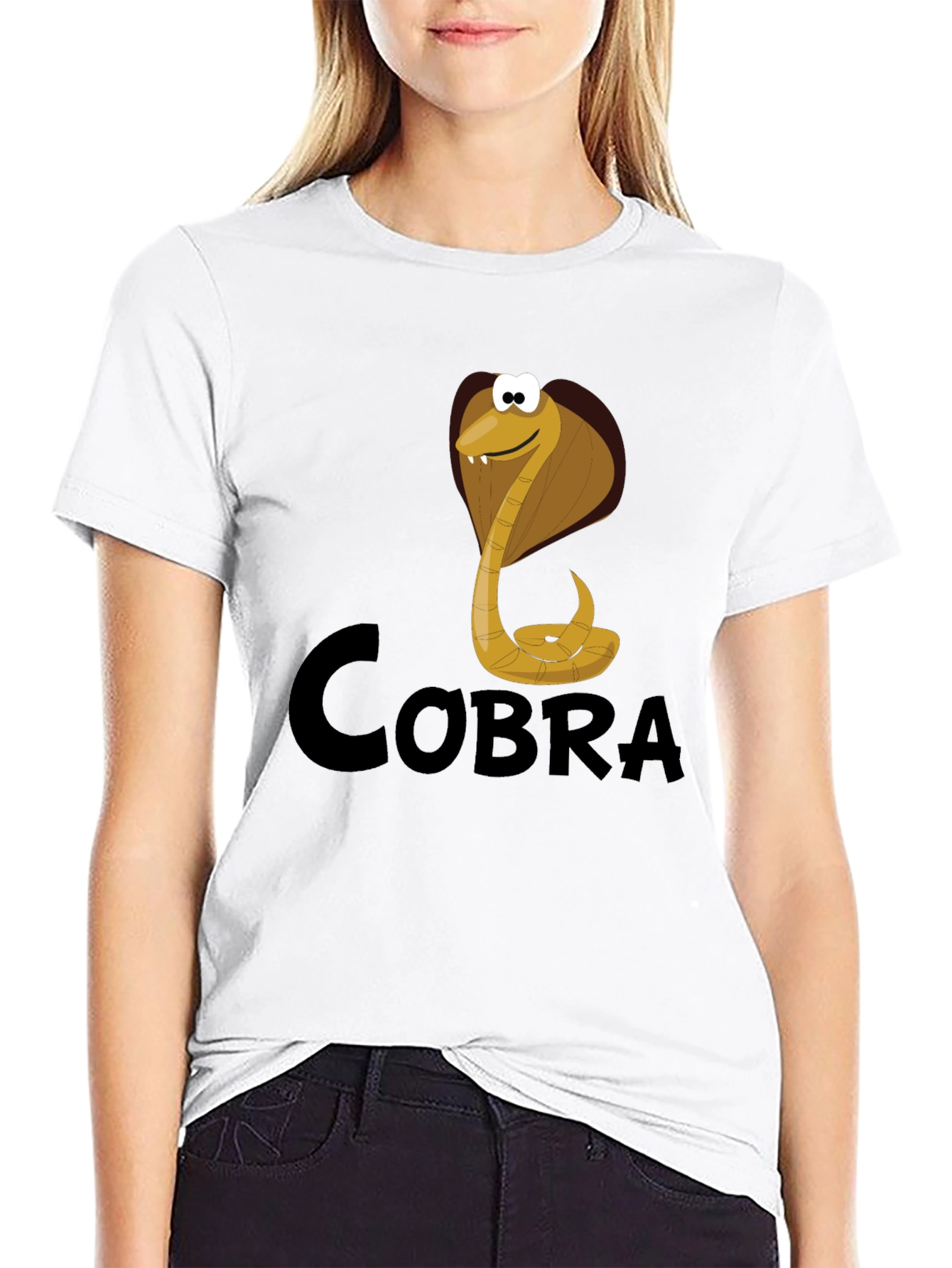 Cobra Cartoon Graphic Tee - Black T-Shirt