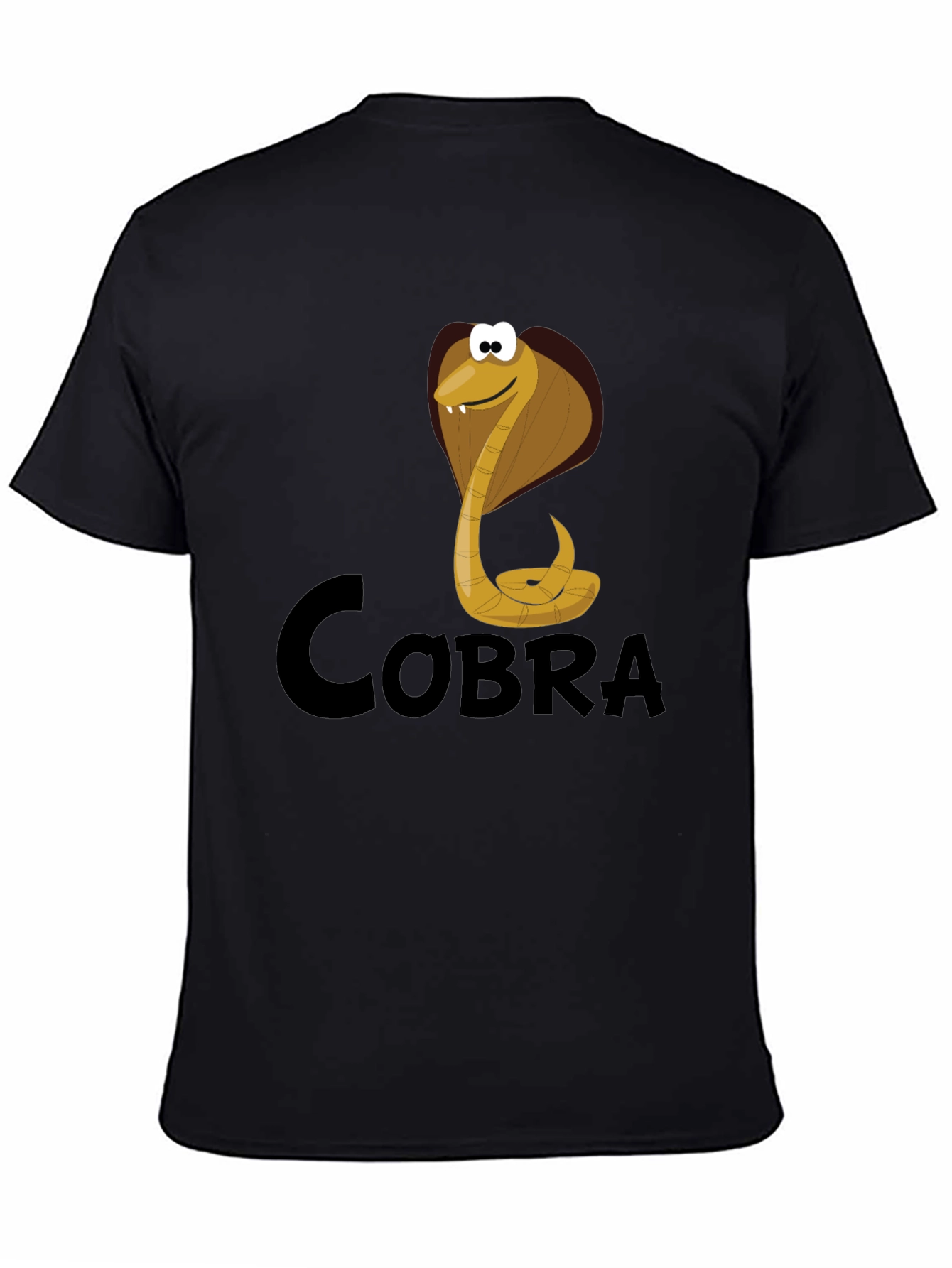 Cobra Cartoon Graphic Tee - Black T-Shirt