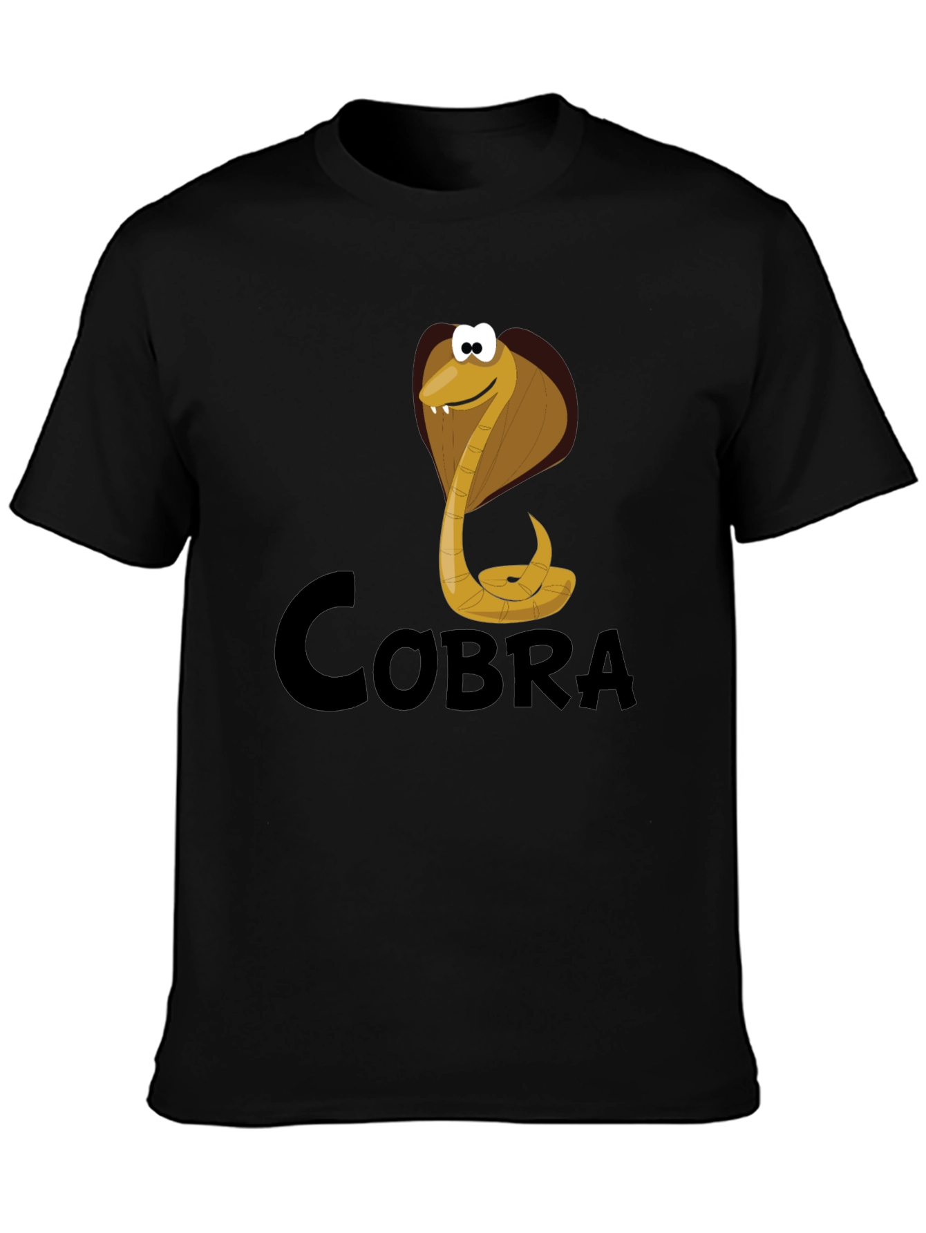 Cobra Cartoon Graphic Tee - Black T-Shirt