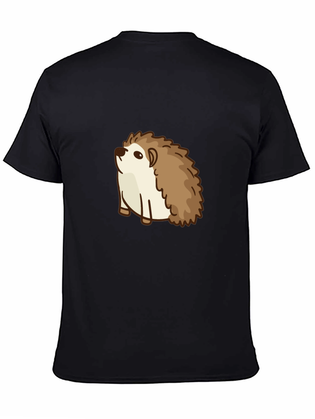 Cute Hedgehog Graphic Tee - Black