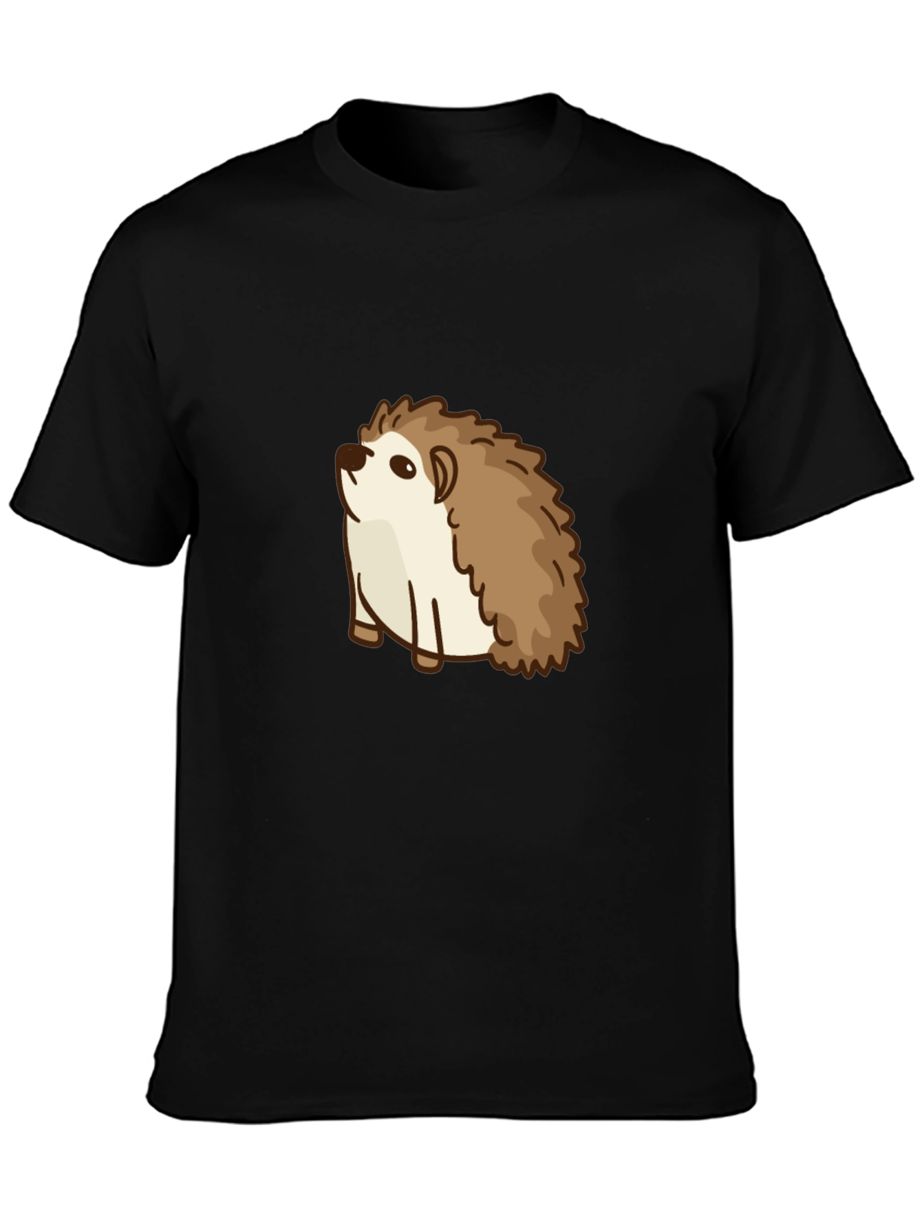 Cute Hedgehog Graphic Tee - Black