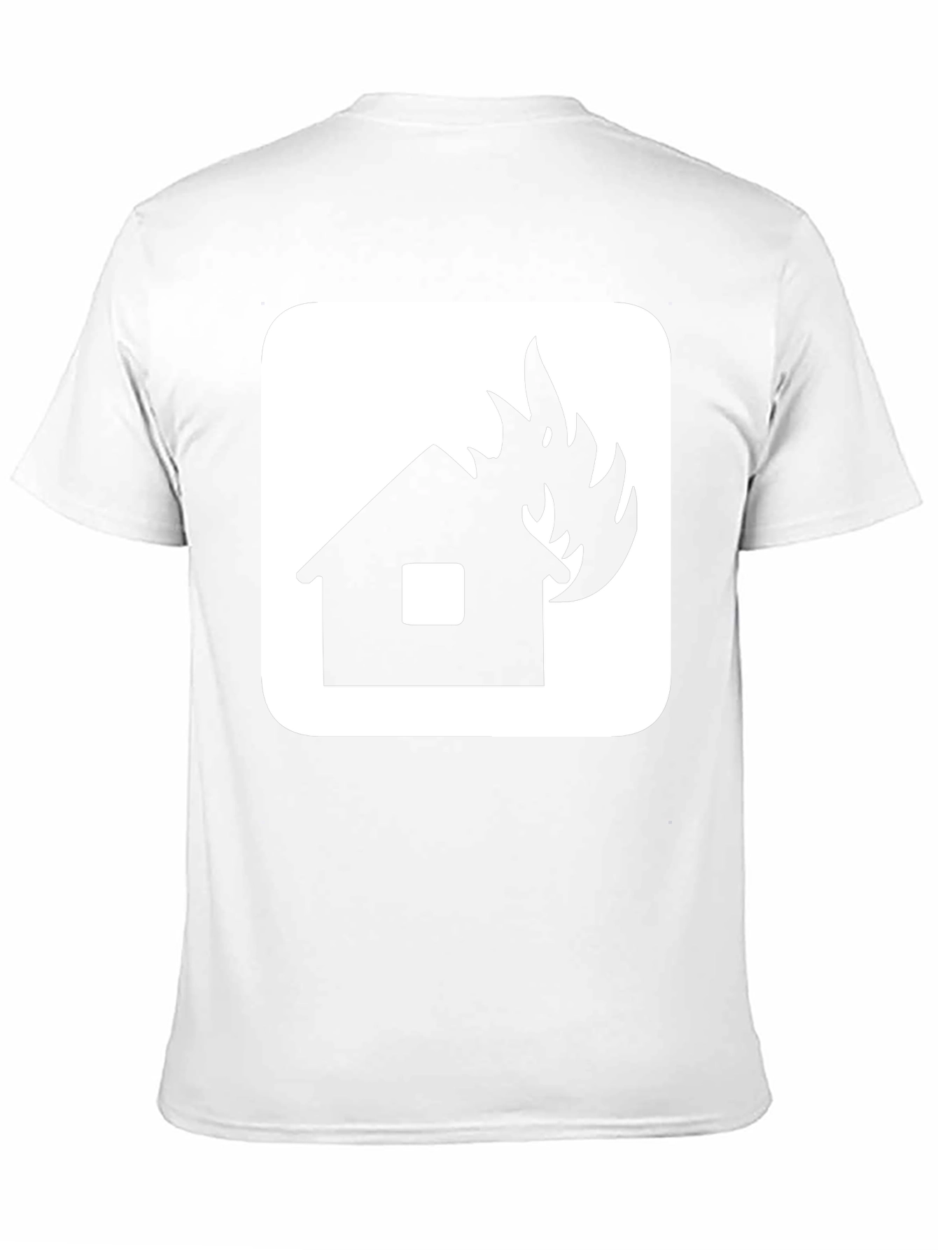 Burning House Graphic Tee - Black Cotton T-Shirt
