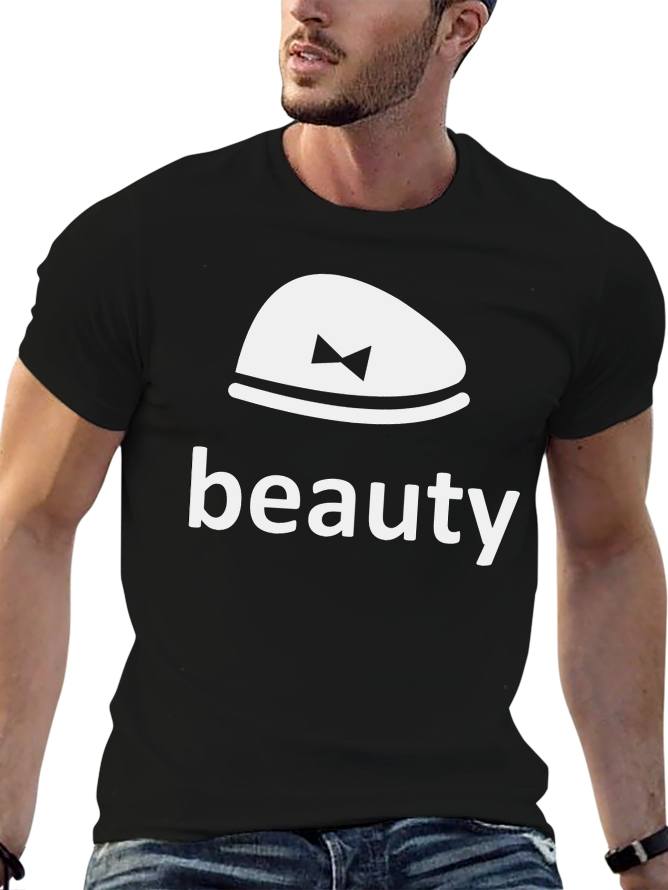 Beauty Bowtie Graphic Tee - Stylish Black T-Shirt