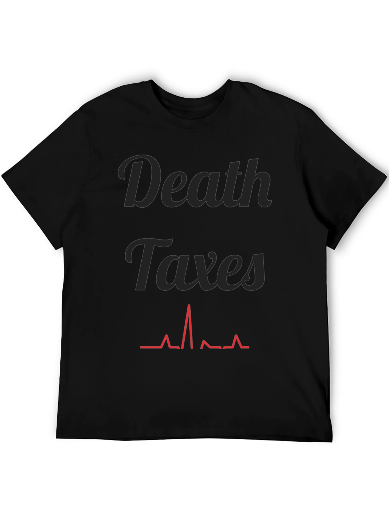 Death Taxes Heartbeat Graphic Tee - Black