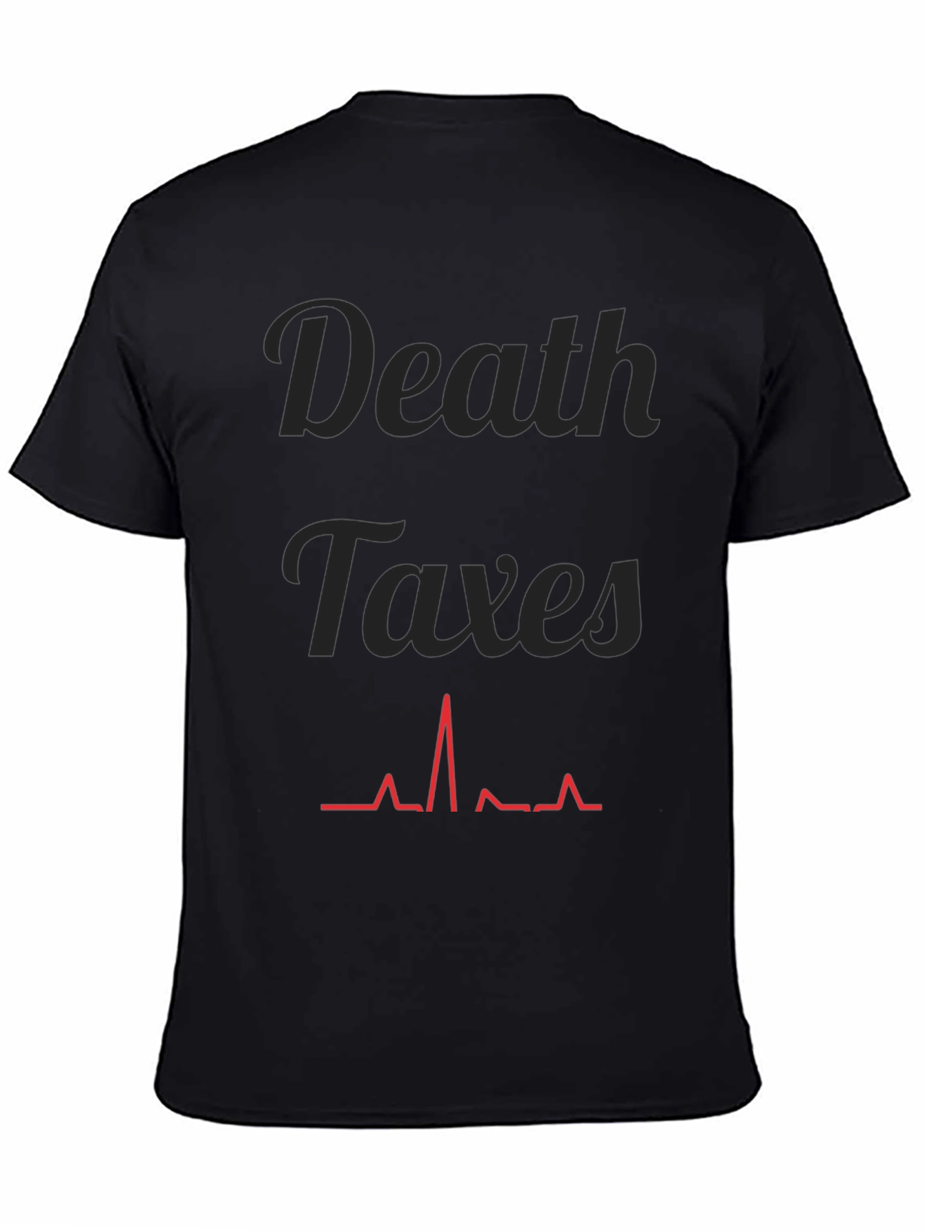 Death Taxes Heartbeat Graphic Tee - Black