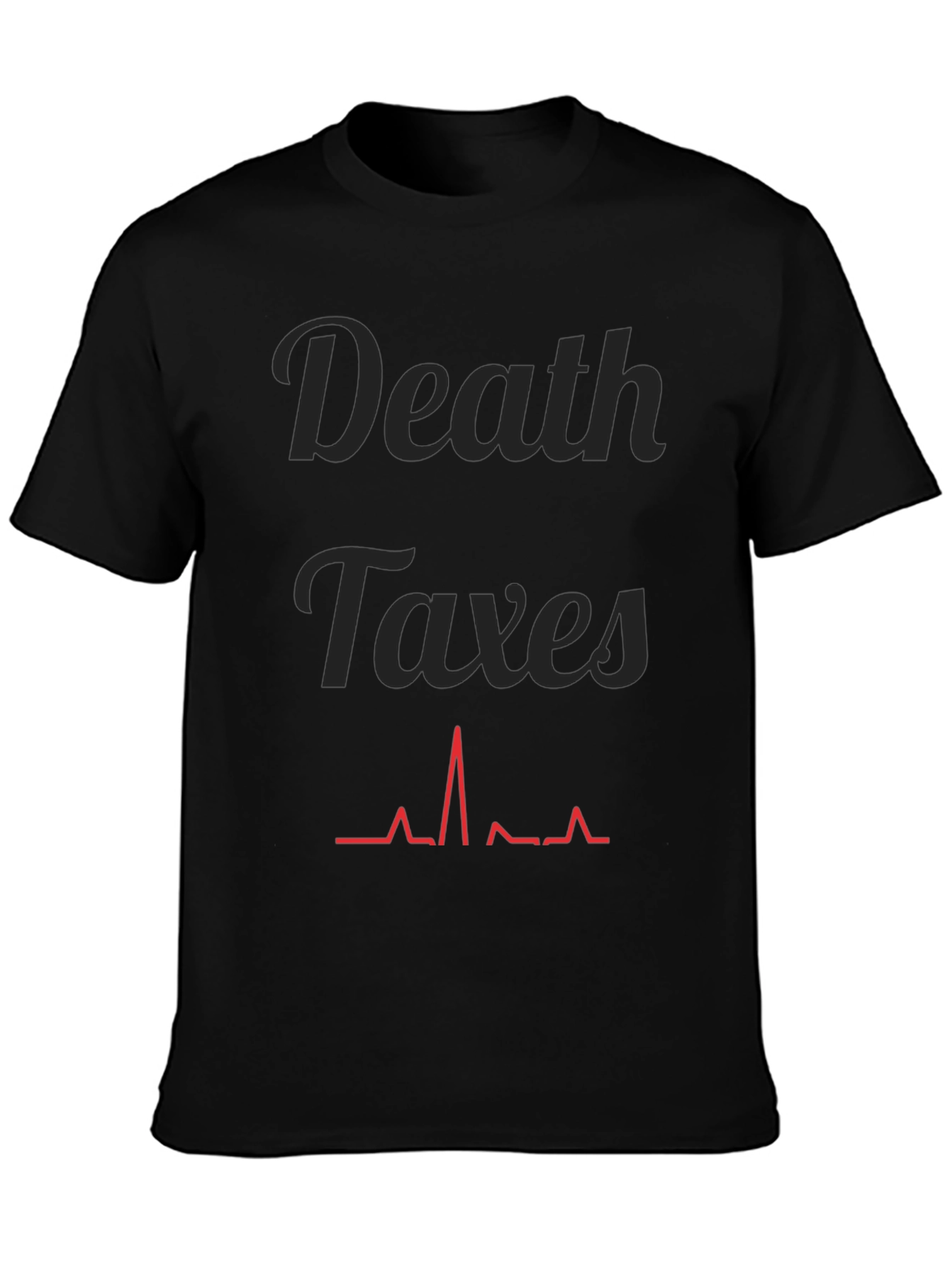 Death Taxes Heartbeat Graphic Tee - Black