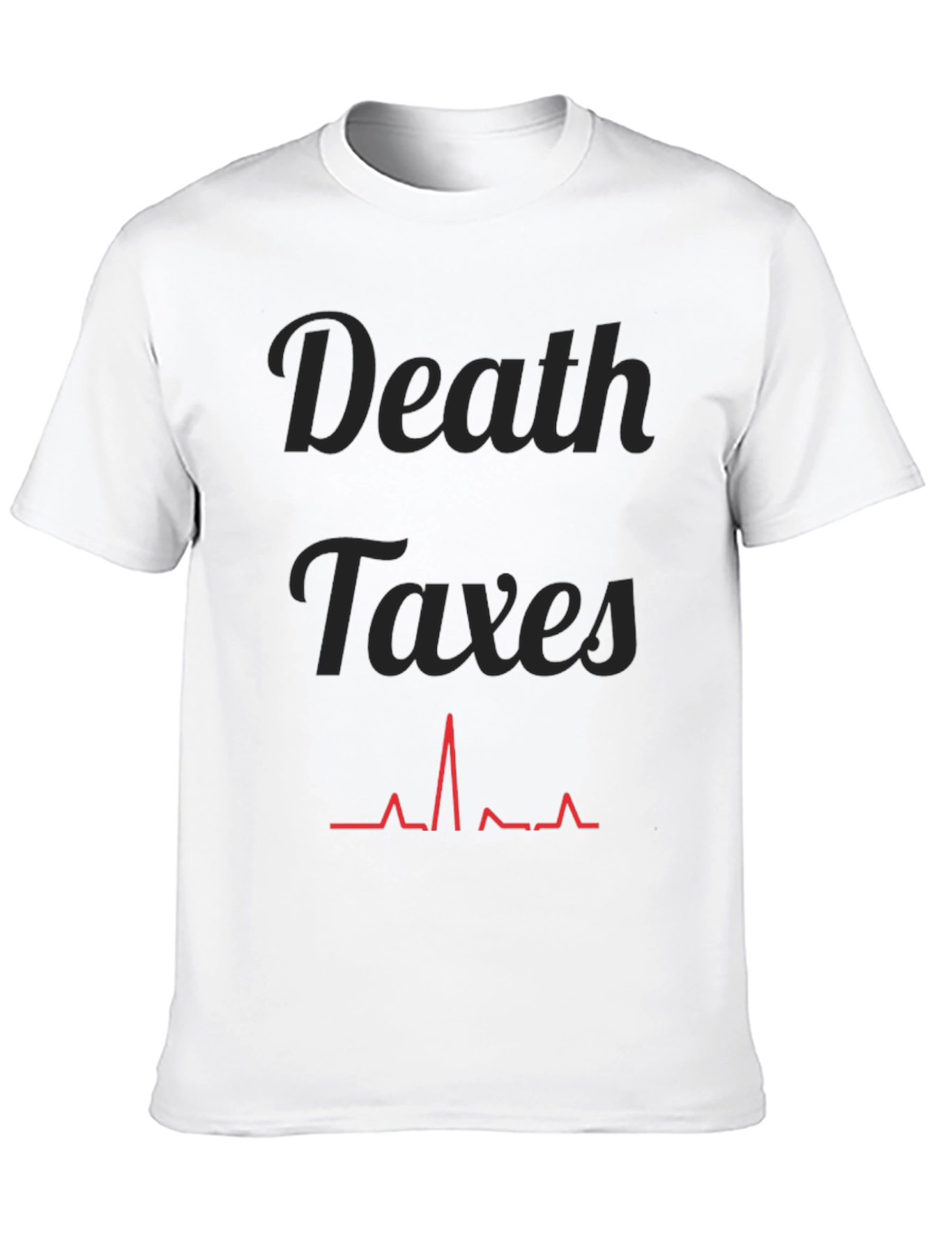 Death Taxes Heartbeat Graphic Tee - Black