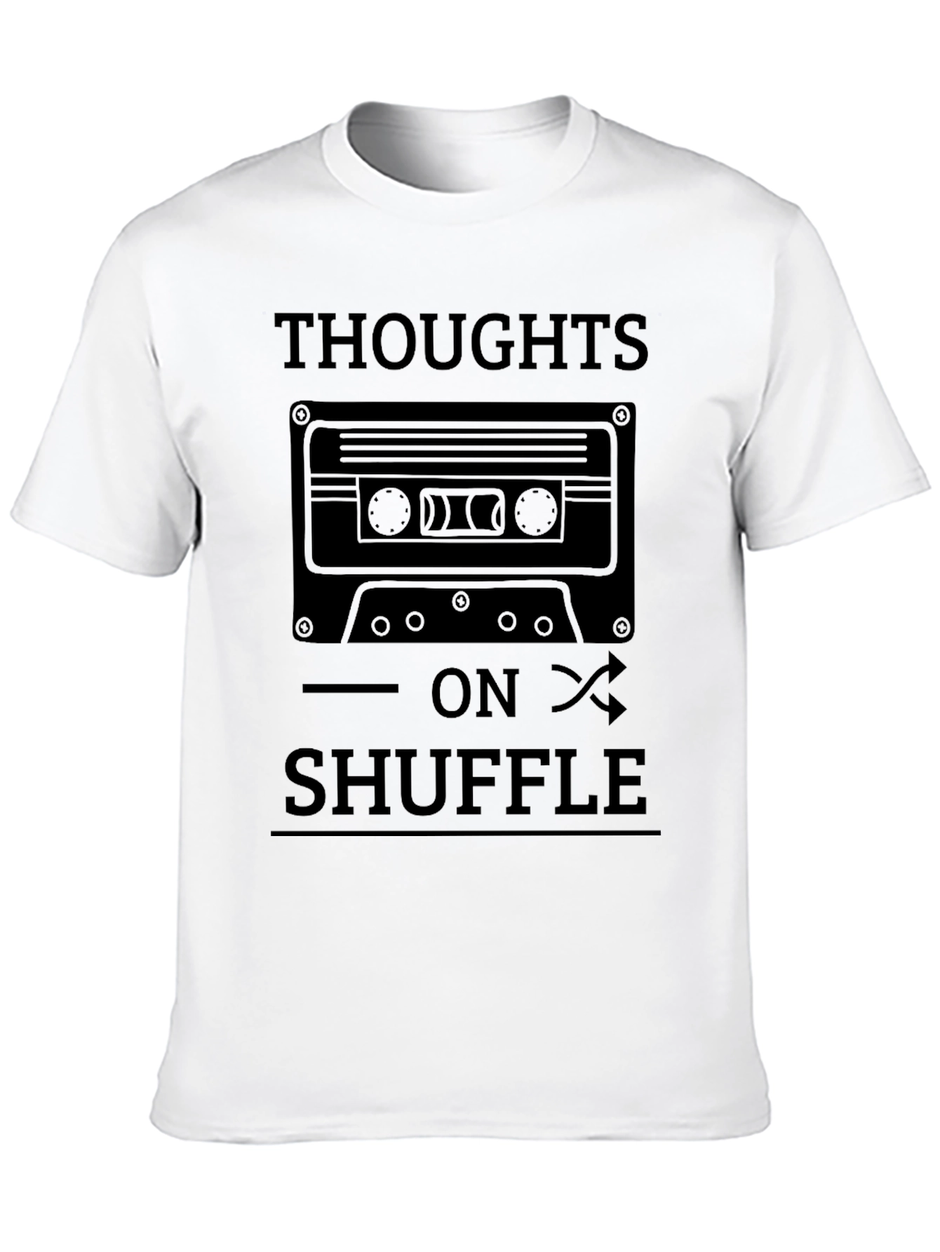 Thoughts On Shuffle T-Shirt - Unique Cassette Design