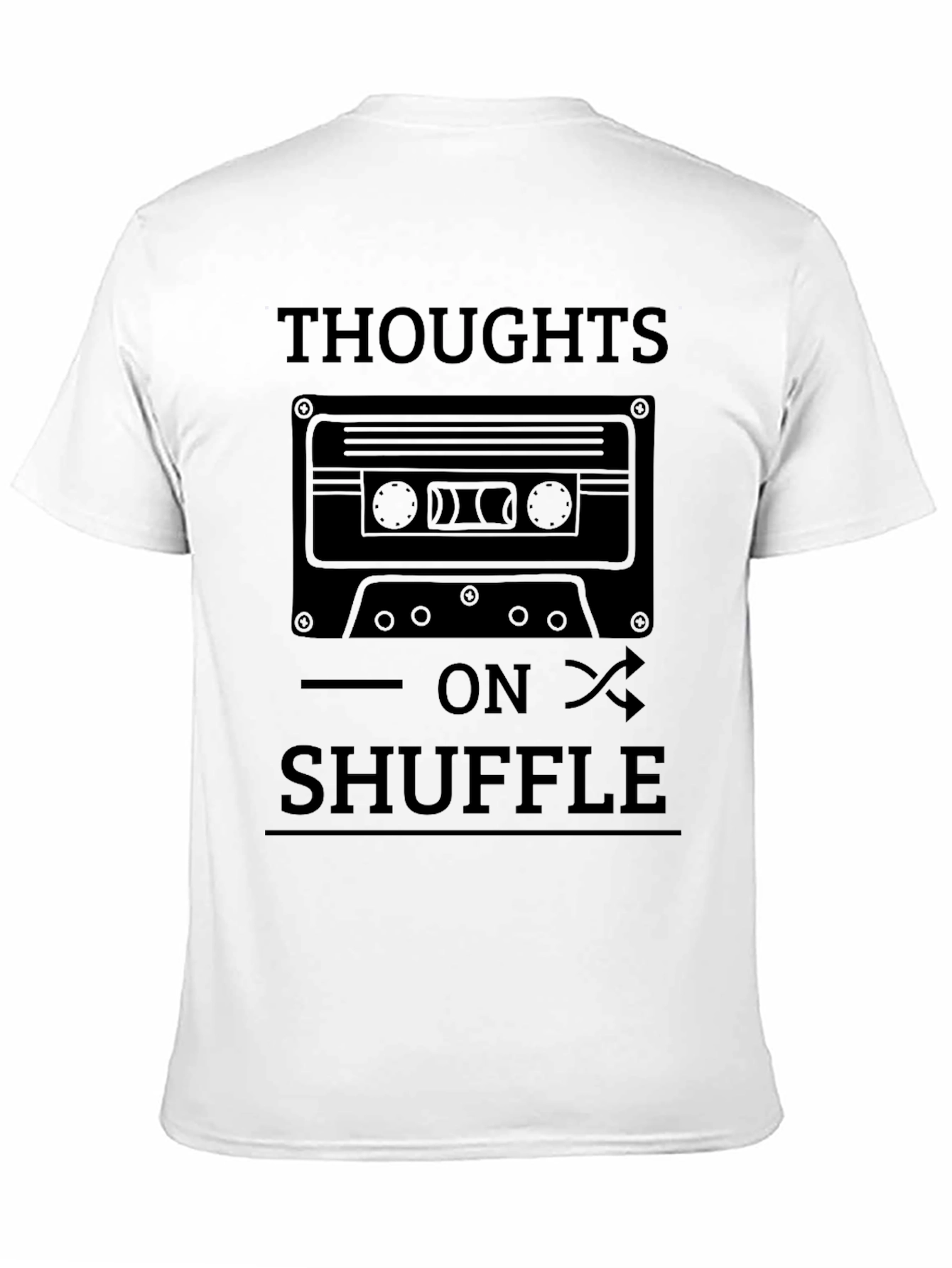 Thoughts On Shuffle T-Shirt - Unique Cassette Design