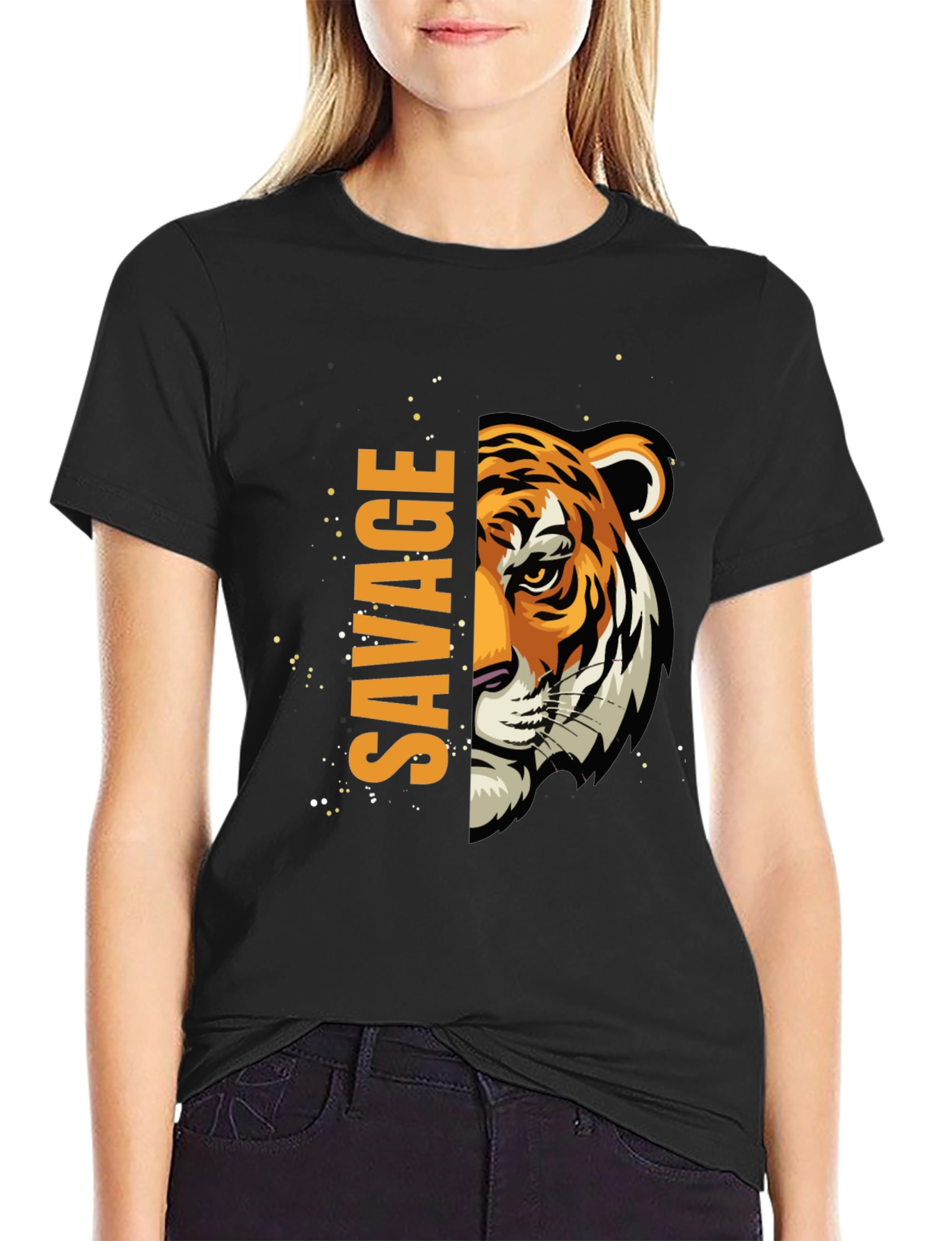 Savage Tiger Graphic Black T-Shirt