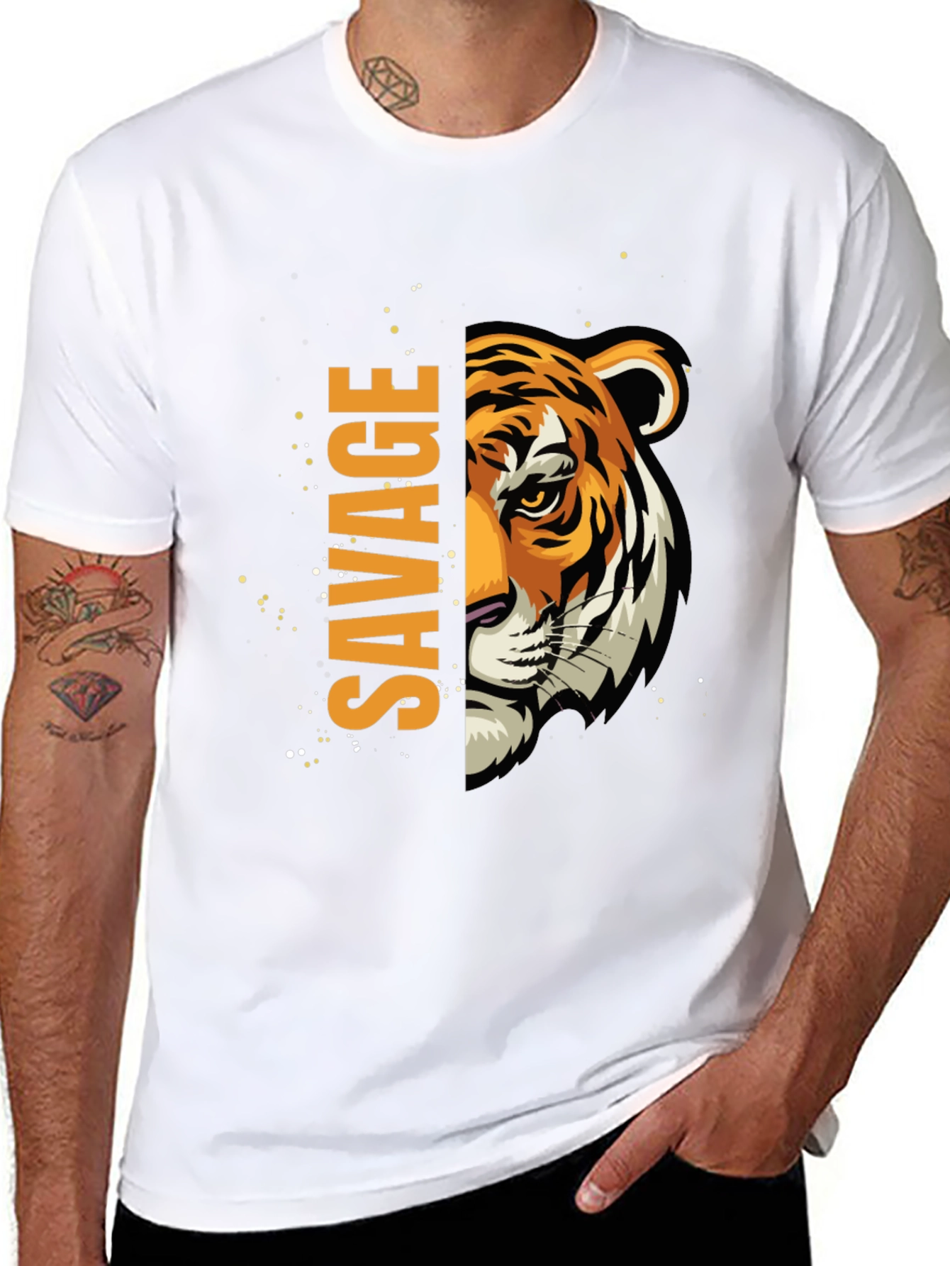 Savage Tiger Graphic Black T-Shirt