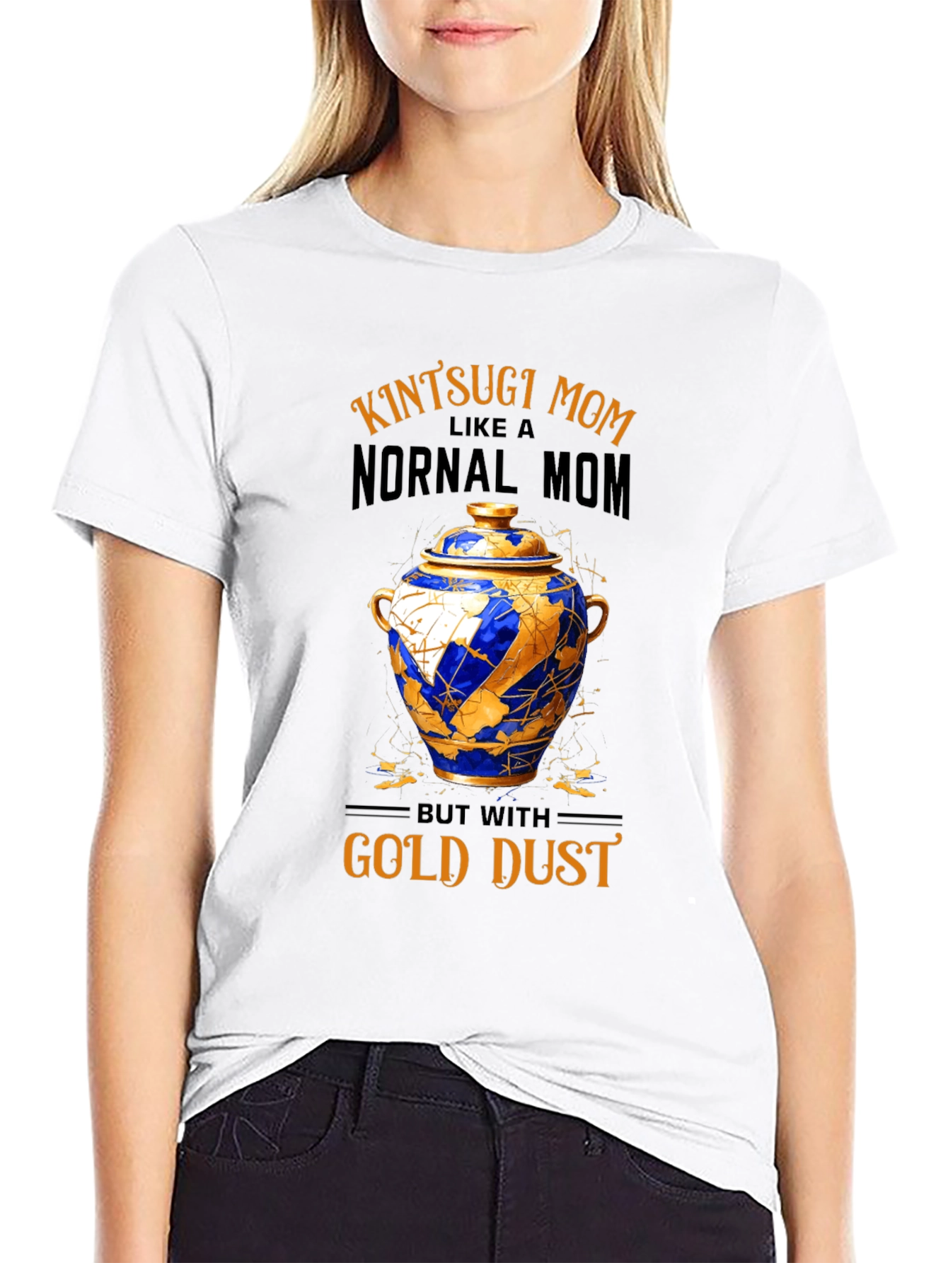 Kintsugi Mom T-Shirt - Gold Dust Design