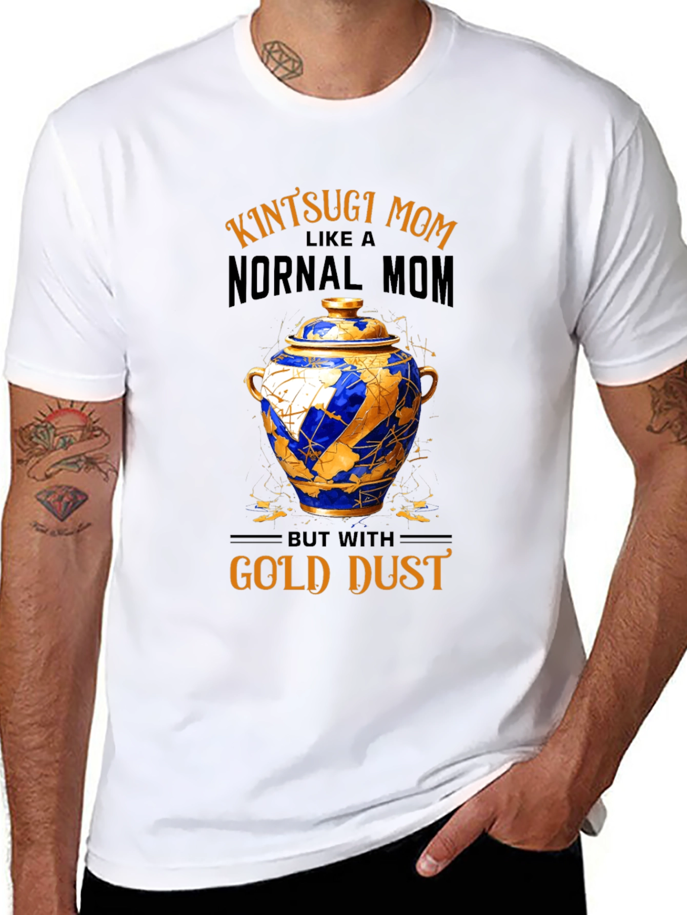 Kintsugi Mom T-Shirt - Gold Dust Design
