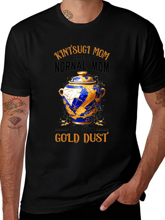 Kintsugi Mom T-Shirt - Gold Dust Design