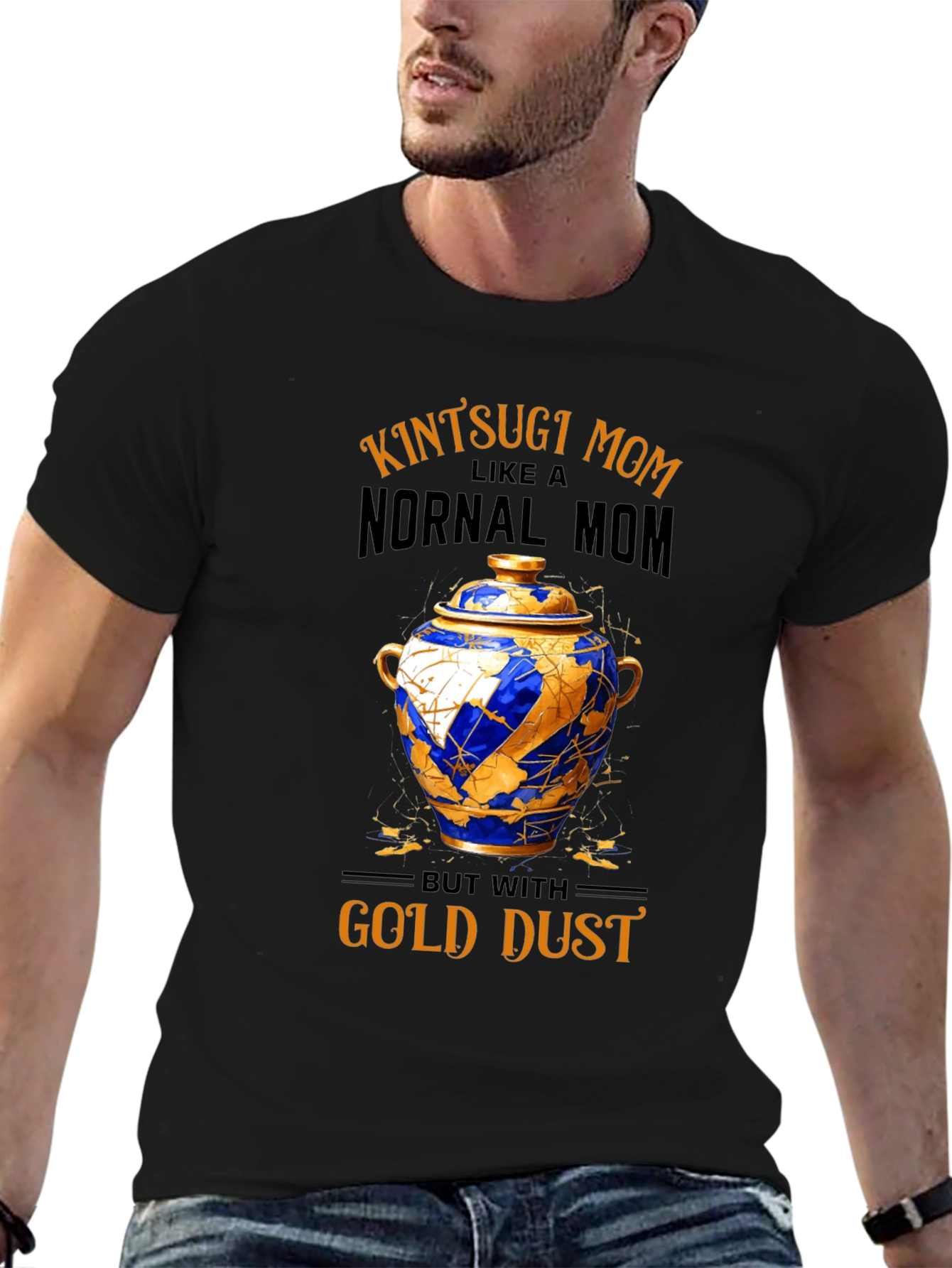 Kintsugi Mom T-Shirt - Gold Dust Design