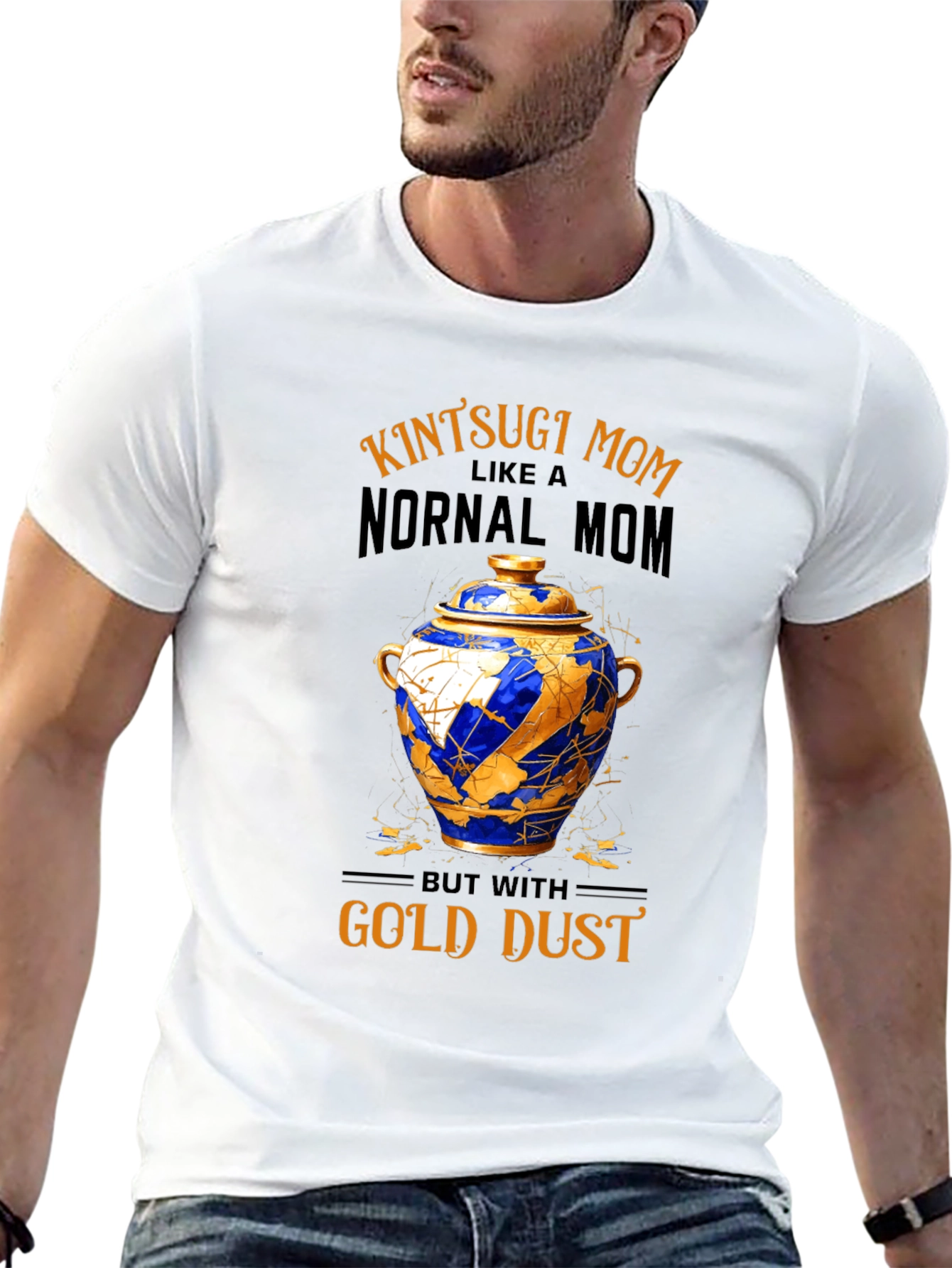 Kintsugi Mom T-Shirt - Gold Dust Design