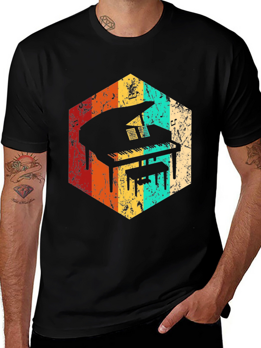 Vintage Piano T-Shirt - Retro Musical Style