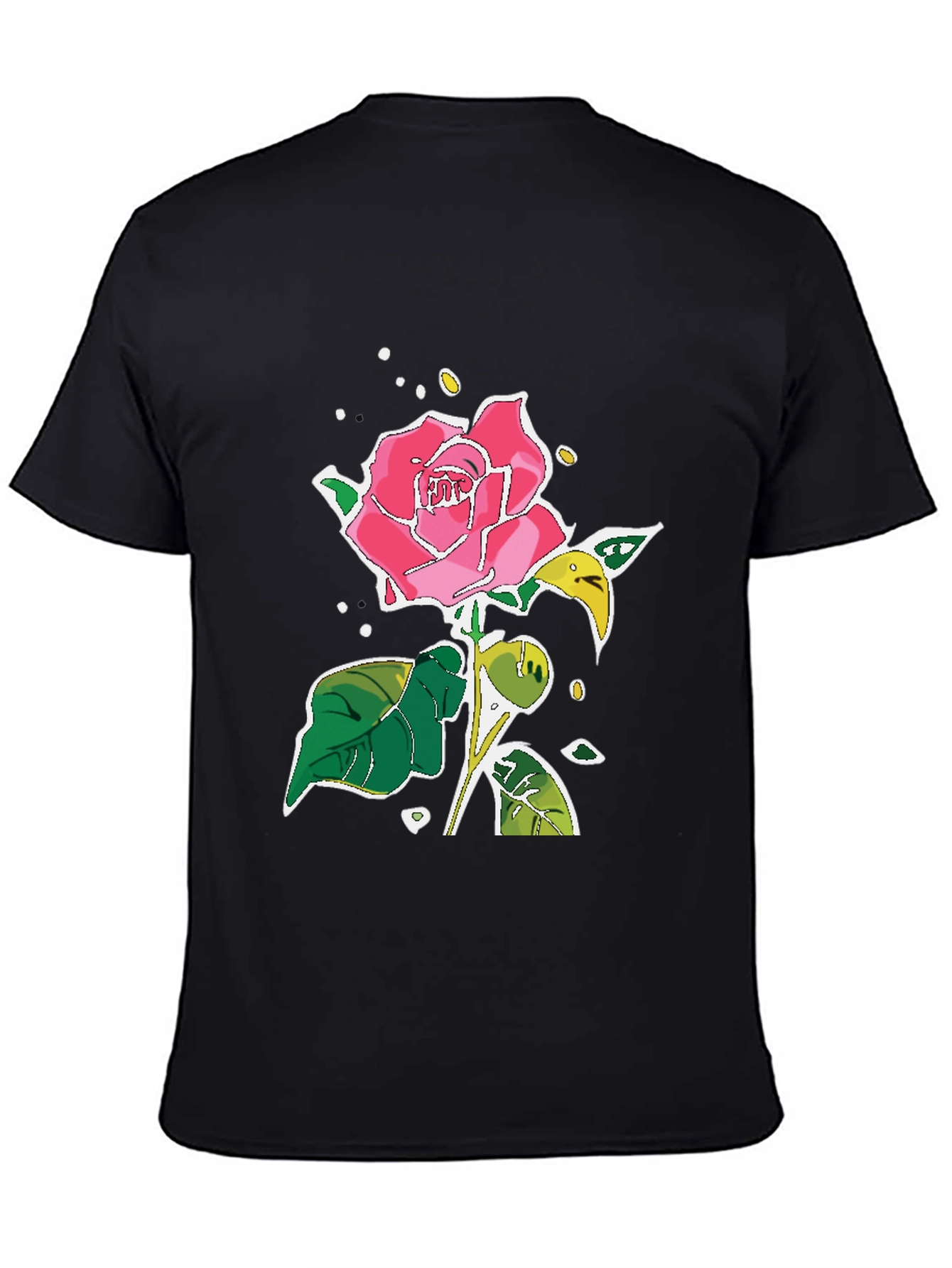 Black Rose Graphic Tee - Unique Floral Design