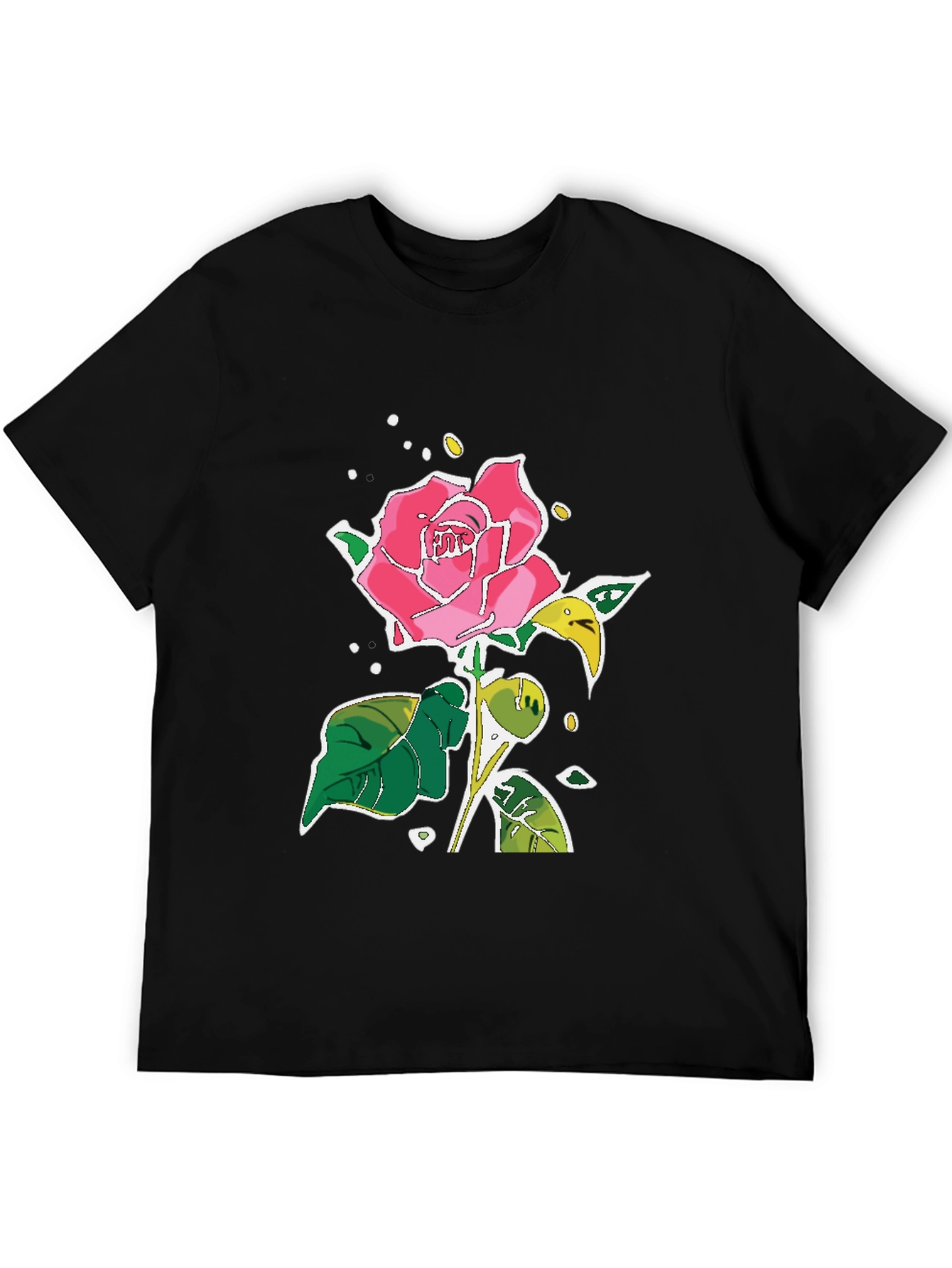 Black Rose Graphic Tee - Unique Floral Design