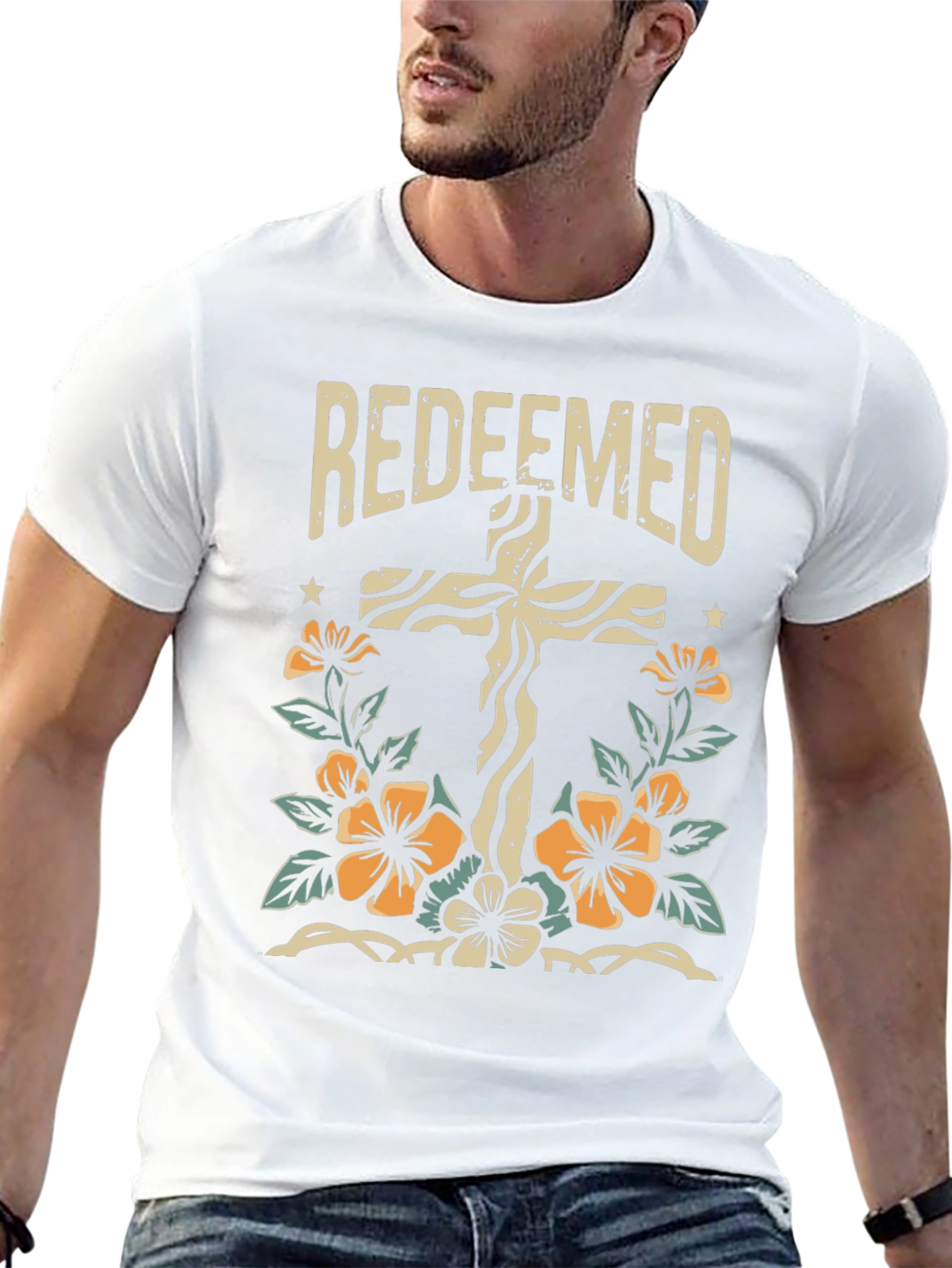 Redeemed Cross Floral Graphic Tee