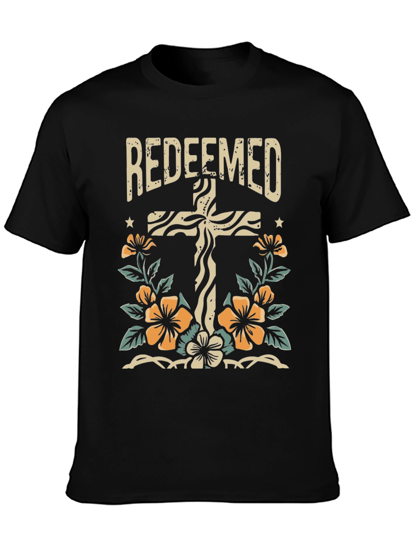 Redeemed Cross Floral Graphic Tee