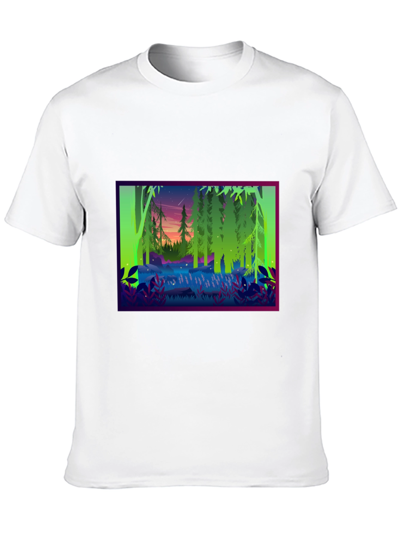 Forest Scene Black T-Shirt