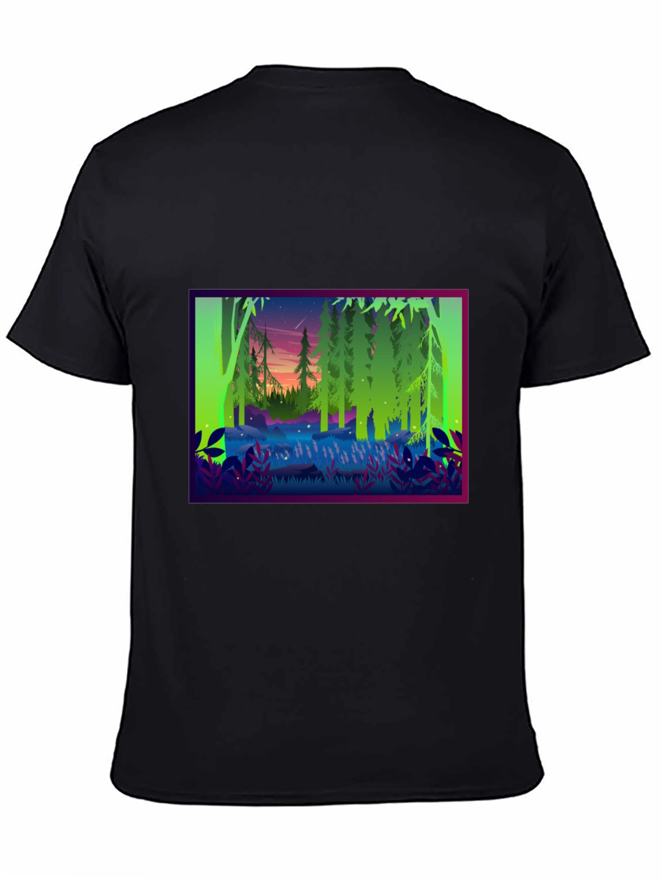 Forest Scene Black T-Shirt
