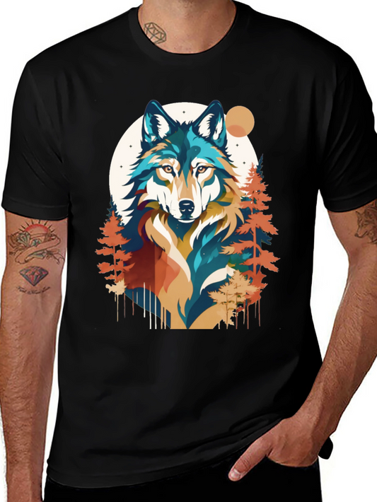 Wolf Graphic Tee - Nature Inspired Black T-Shirt