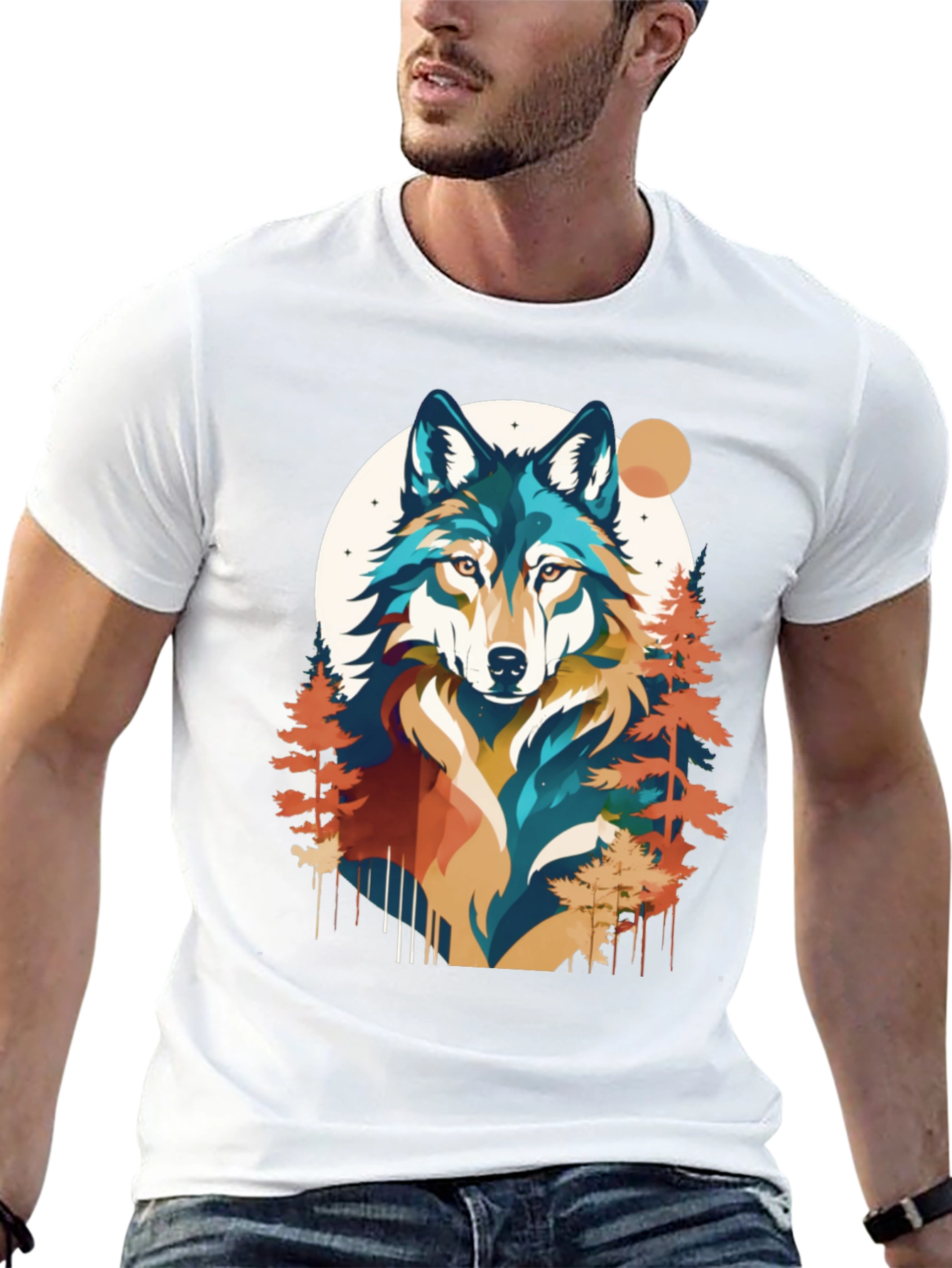 Wolf Graphic Tee - Nature Inspired Black T-Shirt