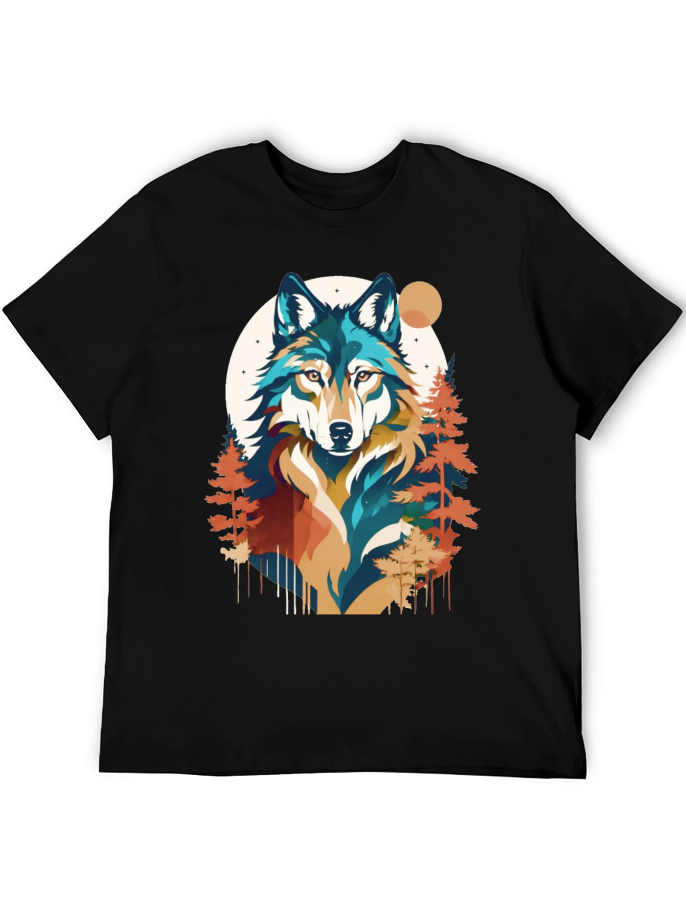 Wolf Graphic Tee - Nature Inspired Black T-Shirt