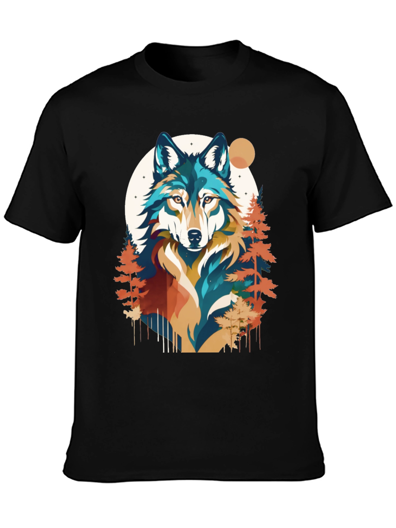 Wolf Graphic Tee - Nature Inspired Black T-Shirt