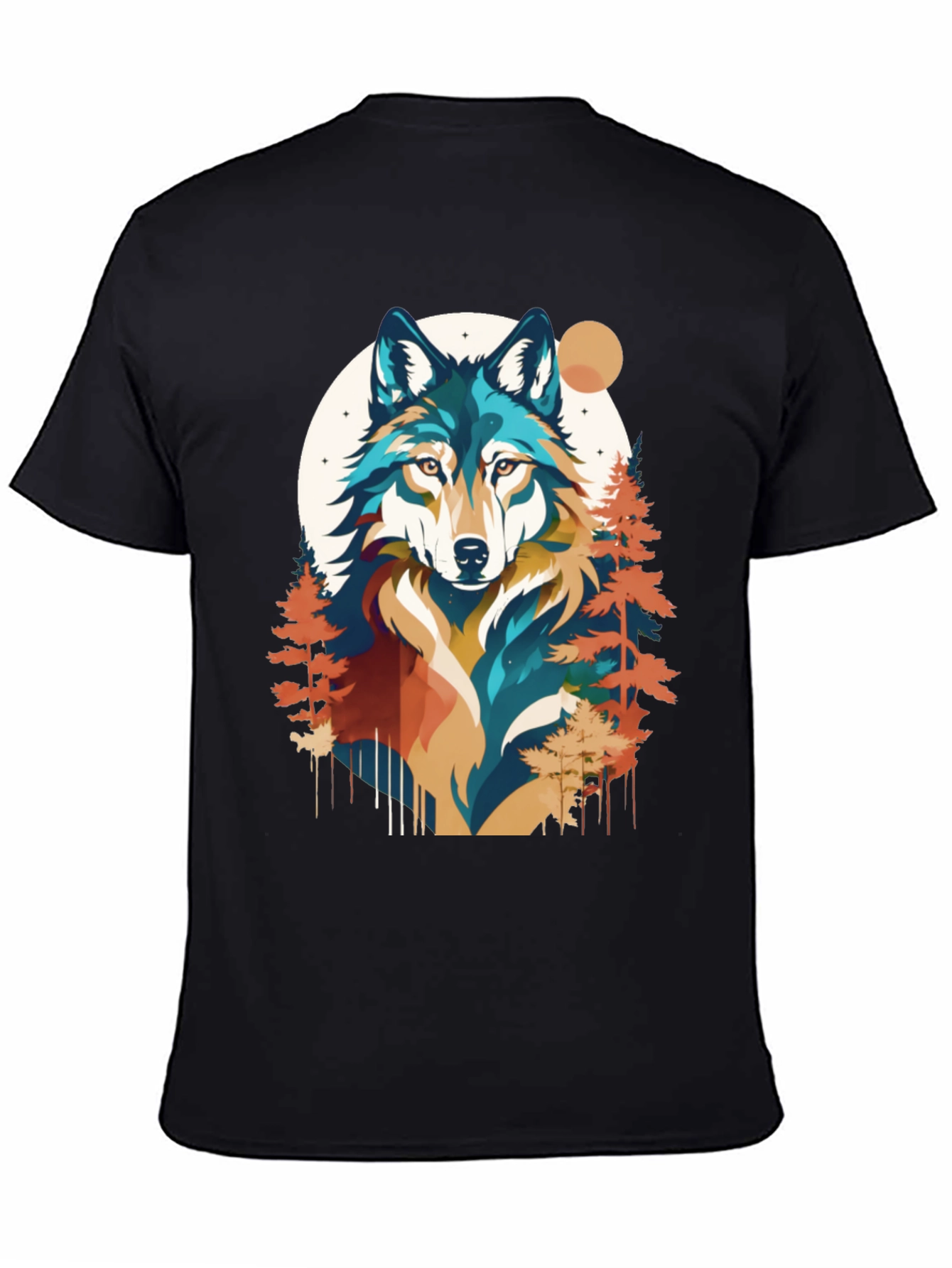 Wolf Graphic Tee - Nature Inspired Black T-Shirt