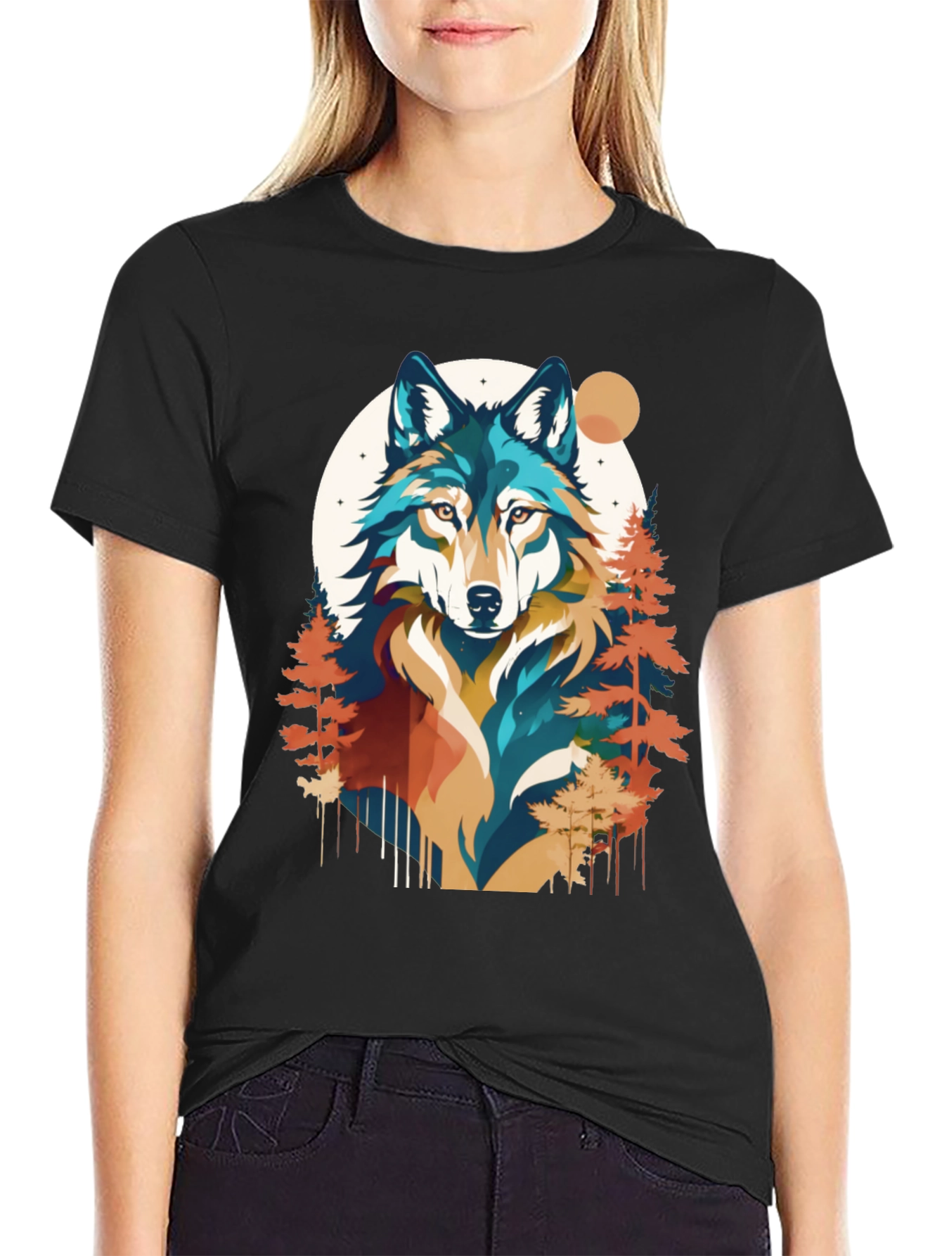 Wolf Graphic Tee - Nature Inspired Black T-Shirt