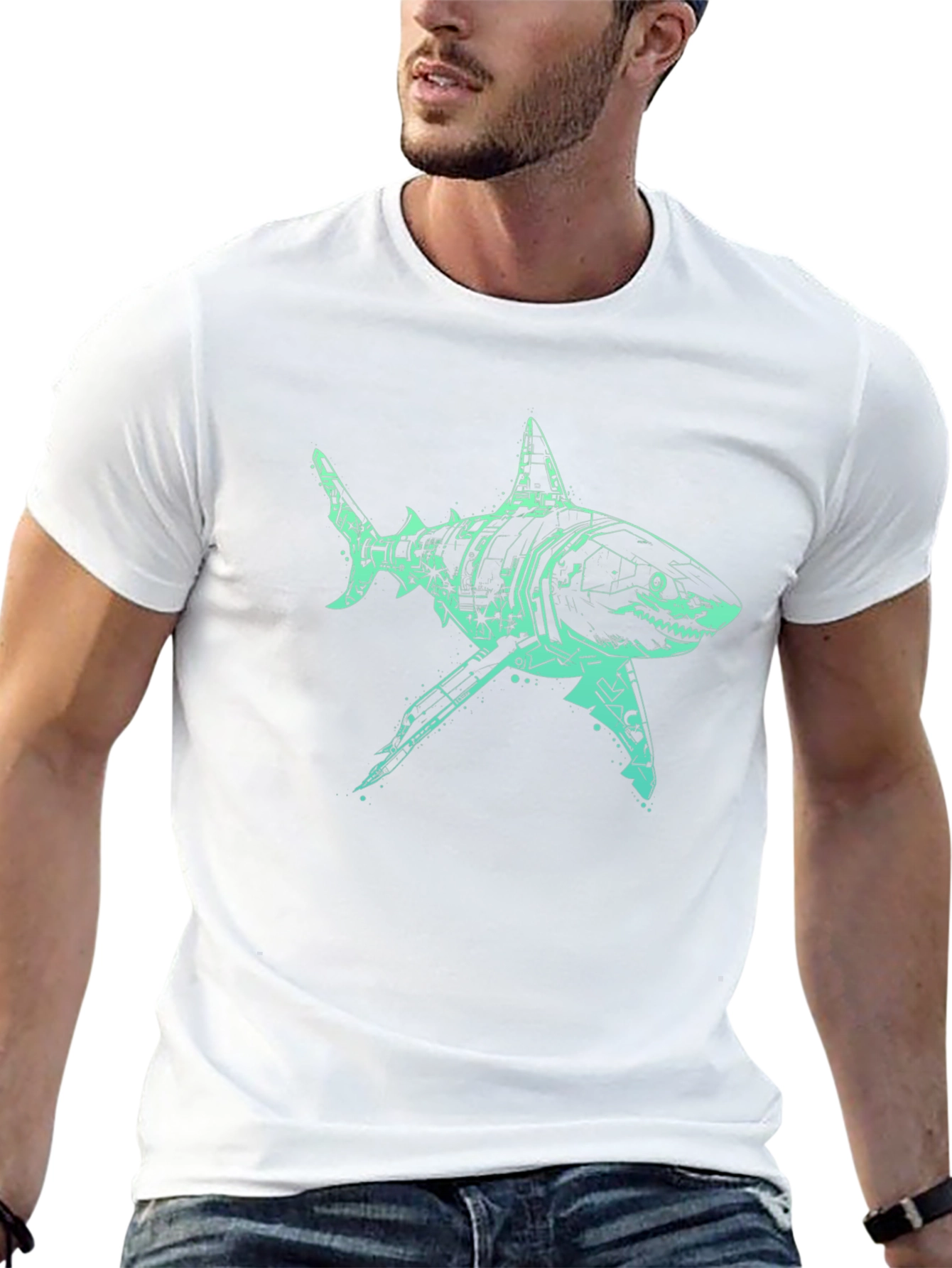 Tech Shark Graphic Tee - Mens Black T-Shirt