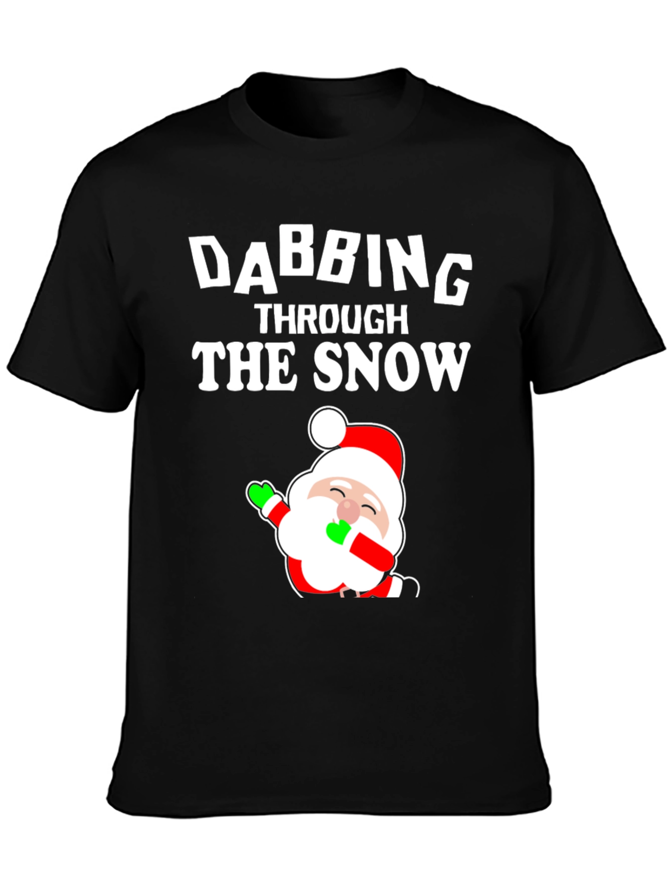 Dabbing Santa Through the Snow Graphic Tee