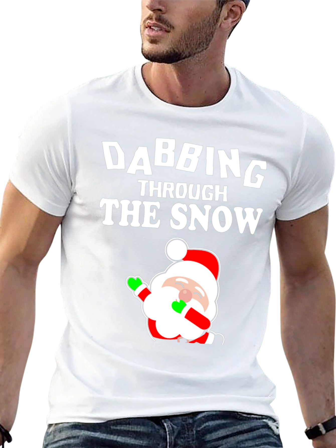 Dabbing Santa Through the Snow Graphic Tee